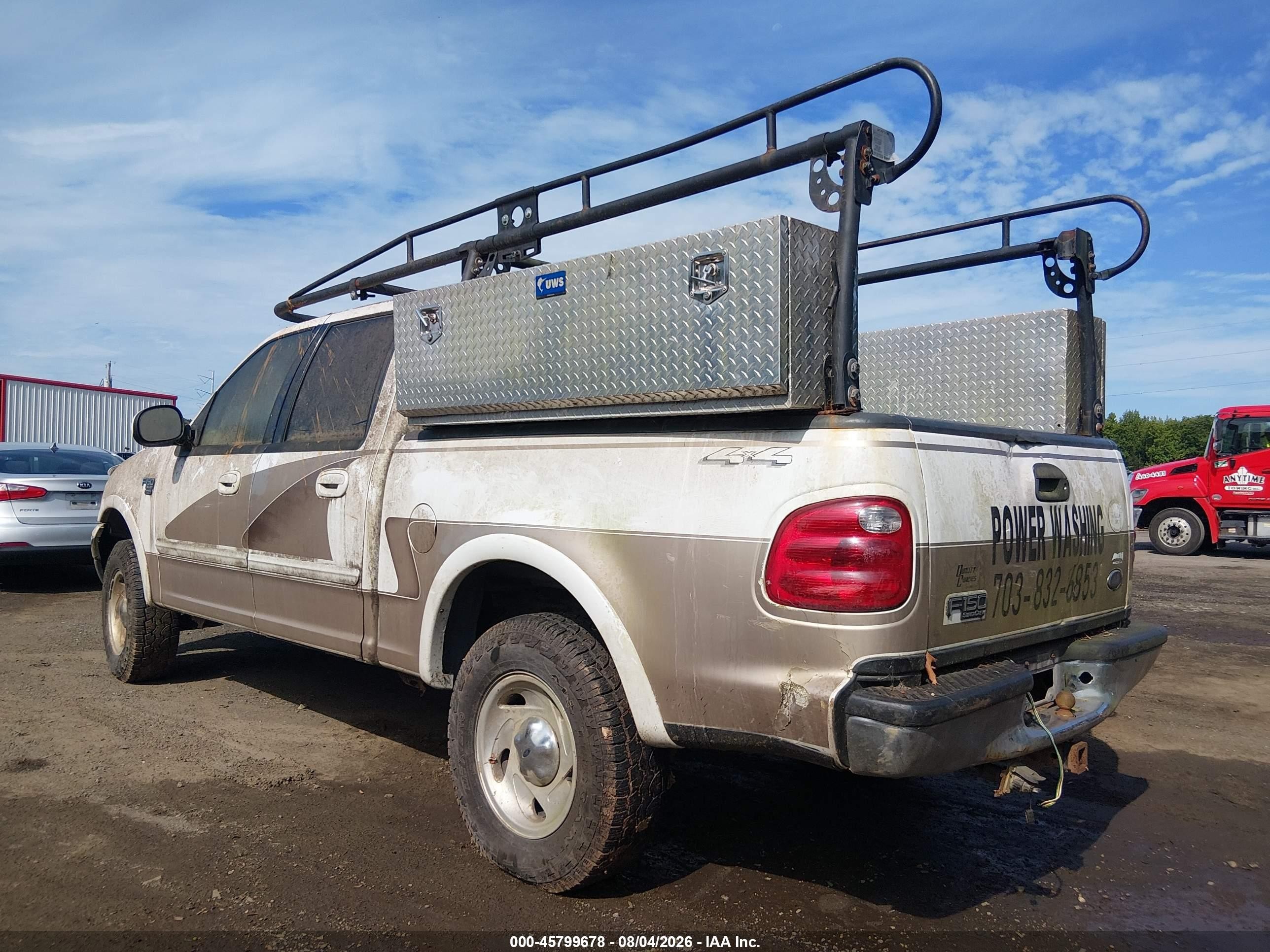 2001 Ford F-150 King Ranch Edition/lariat/xlt White vin: 1FTRW08L01KF67240