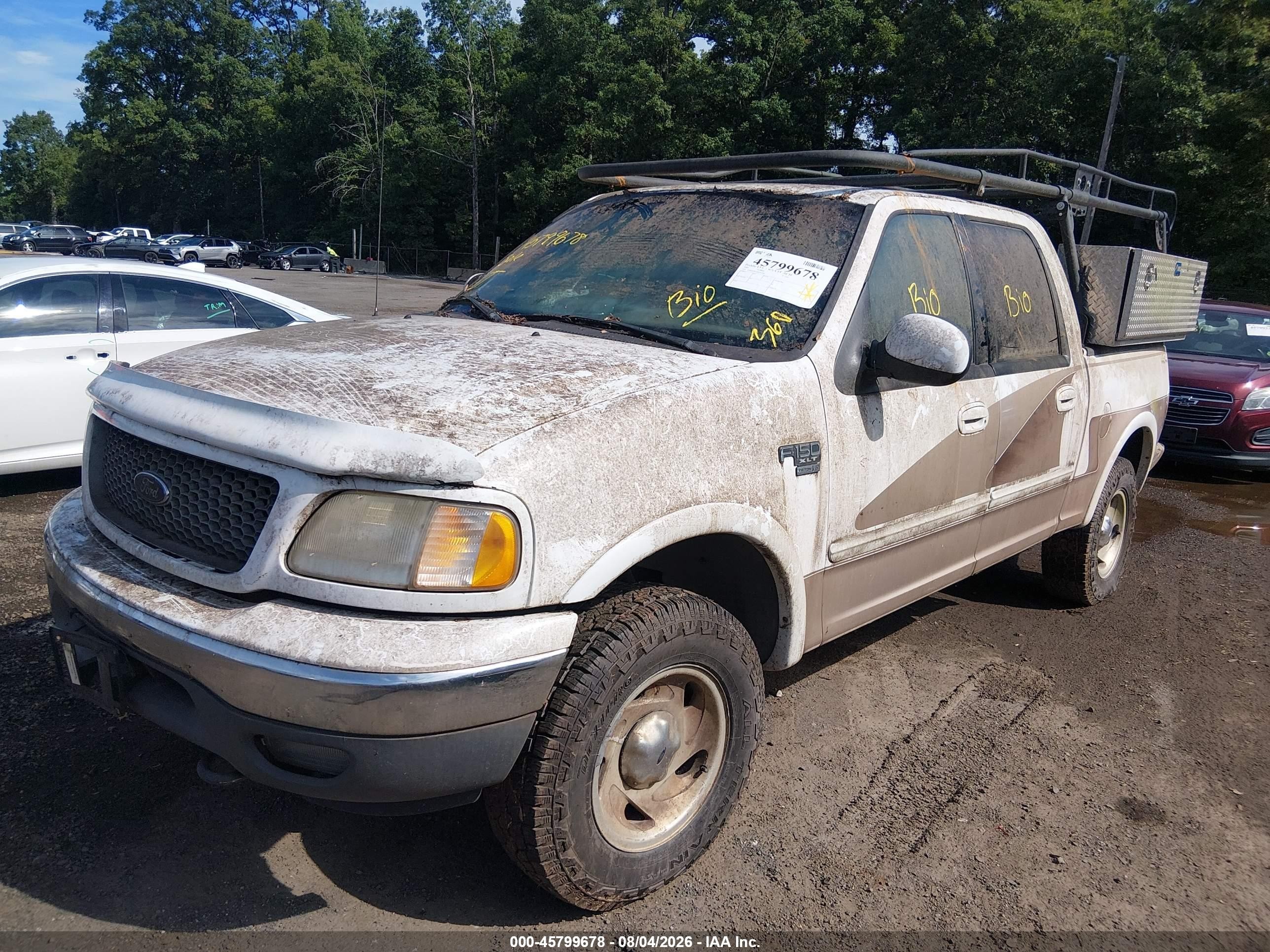 2001 Ford F-150 King Ranch Edition/lariat/xlt White vin: 1FTRW08L01KF67240
