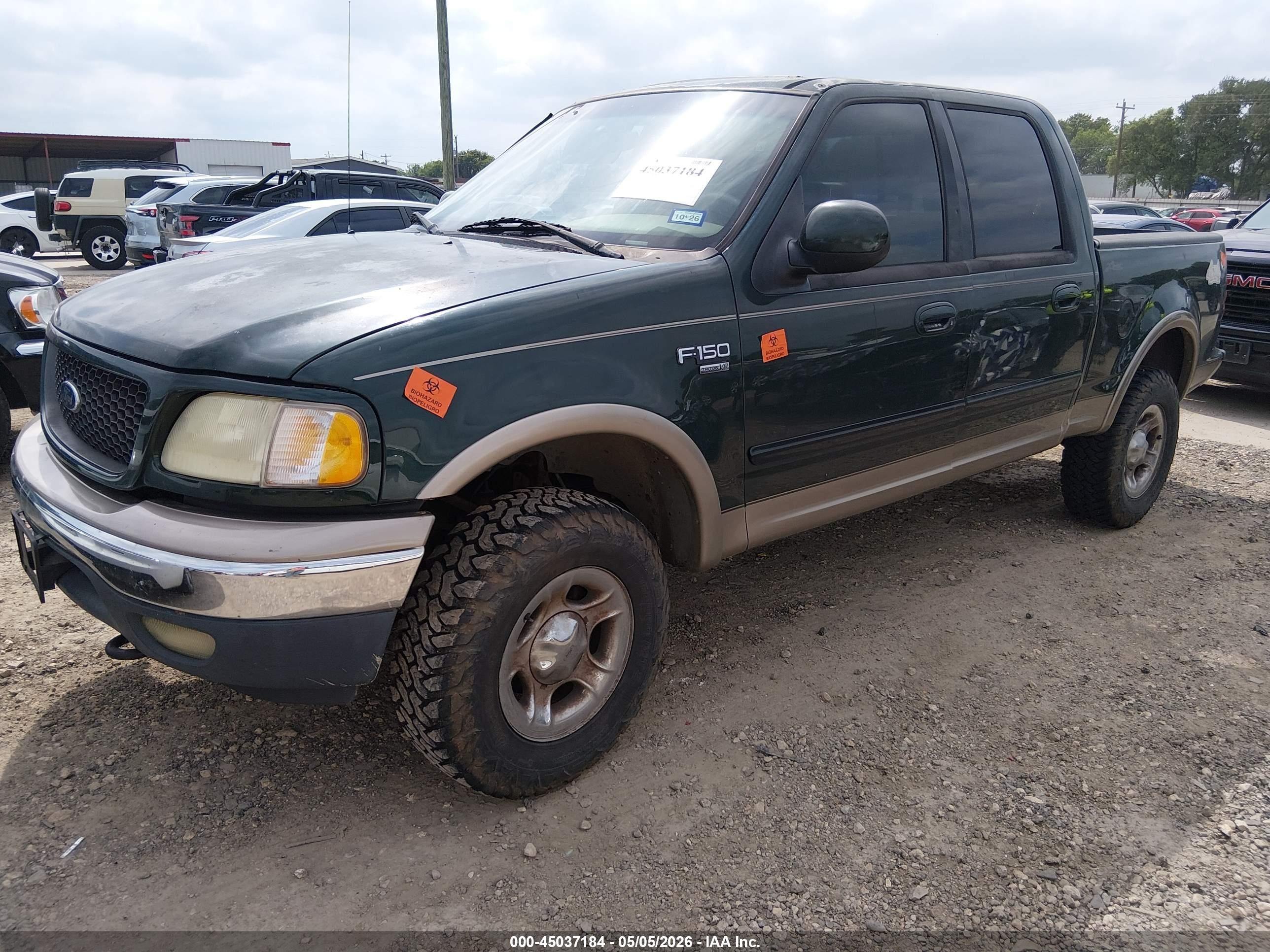 2002 Ford F-150 Lariat/xlt Green vin: 1FTRW08L12KA73924