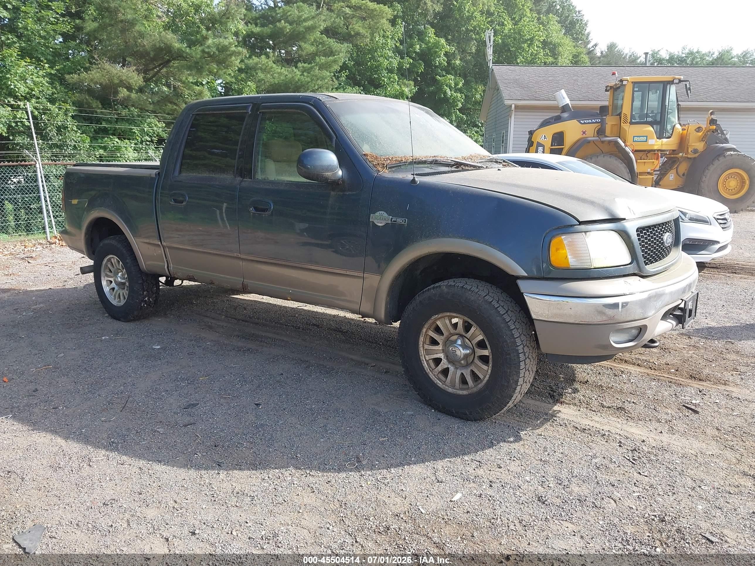 2002 Ford F-150 Lariat/xlt Blue vin: 1FTRW08L12KA83708
