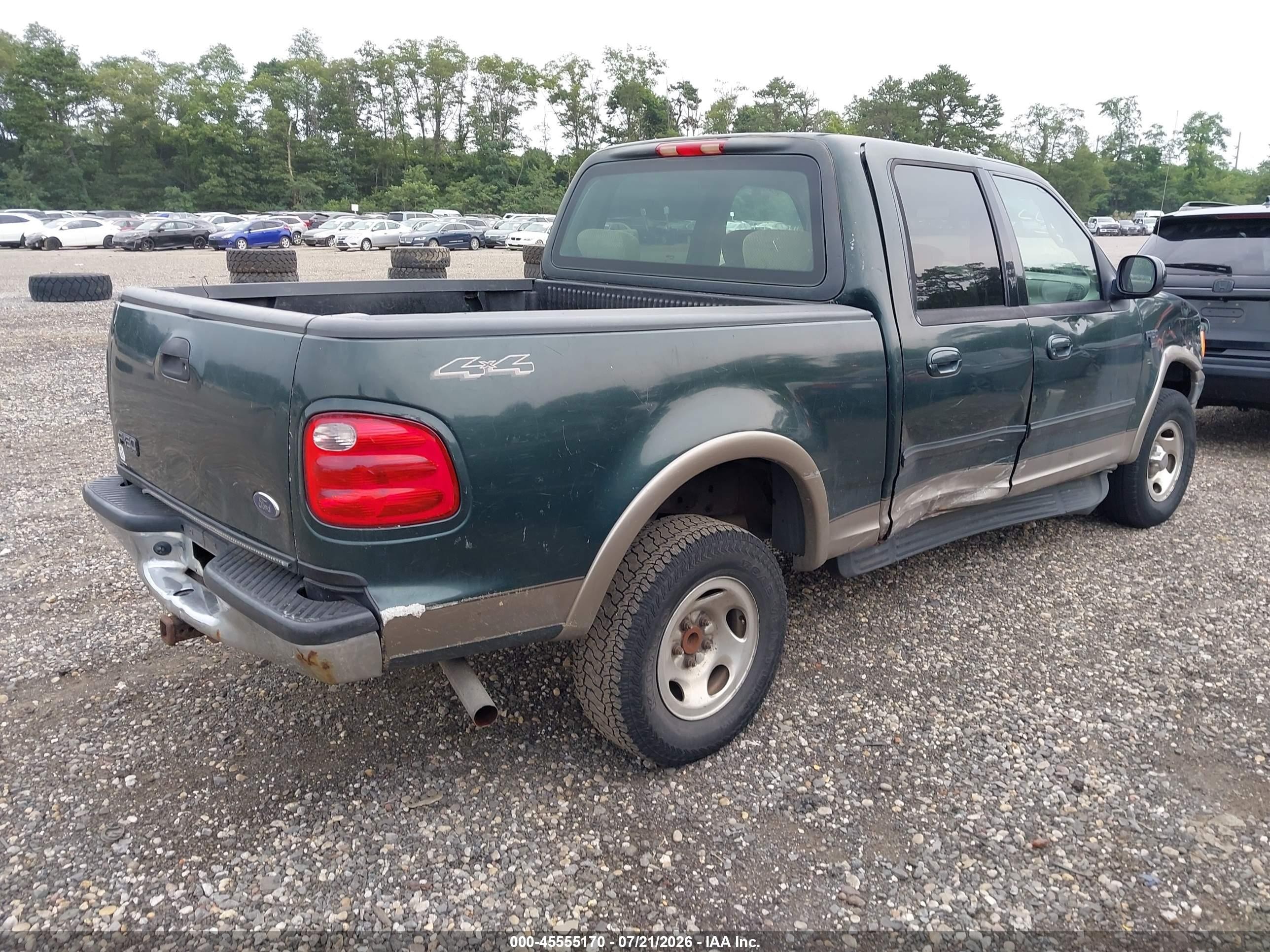 2001 Ford F-150 King Ranch Edition/lariat/xlt Green vin: 1FTRW08L21KC62192