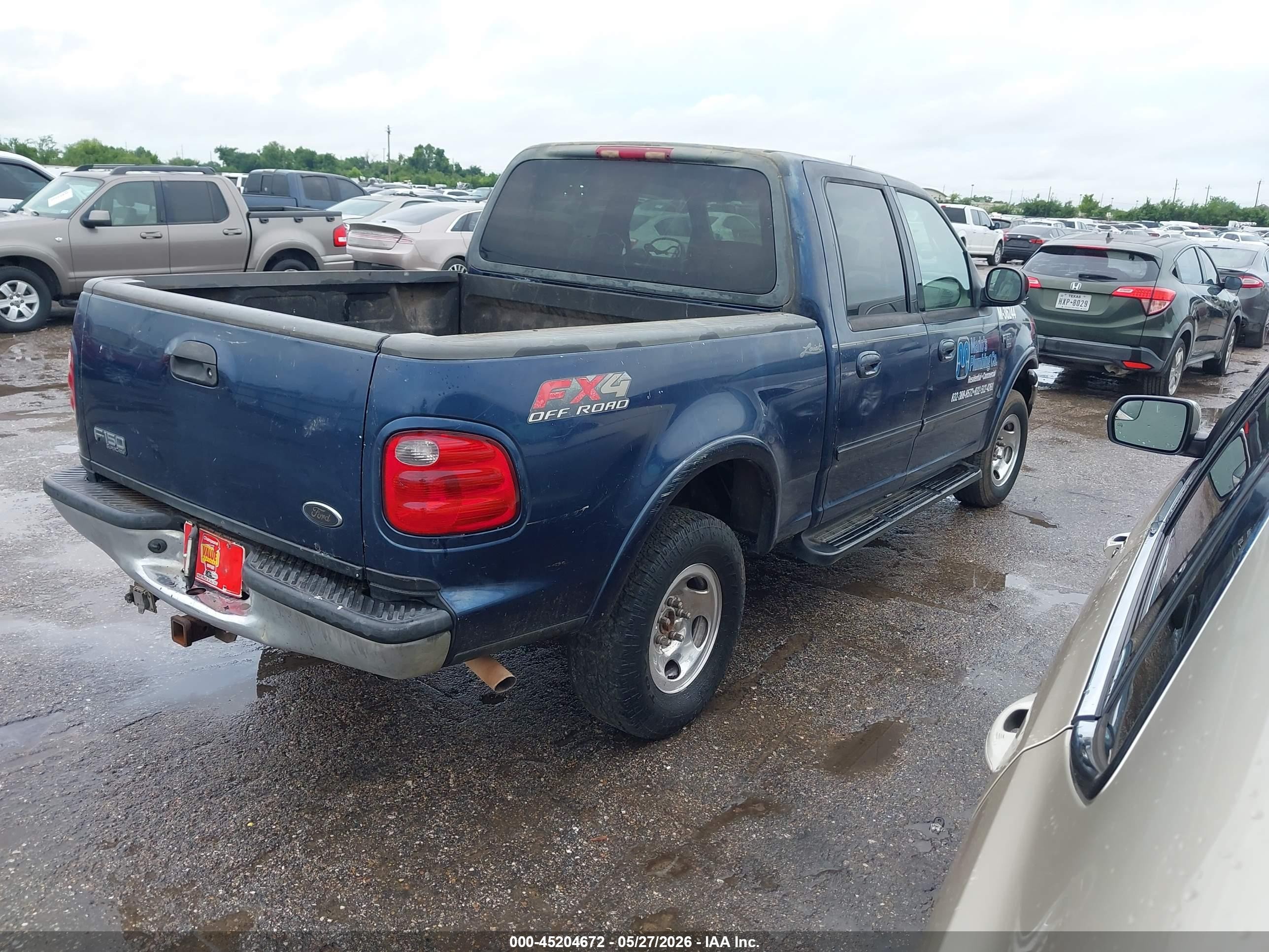 2002 Ford F-150 Lariat/xlt Dark Blue vin: 1FTRW08L22KB27442