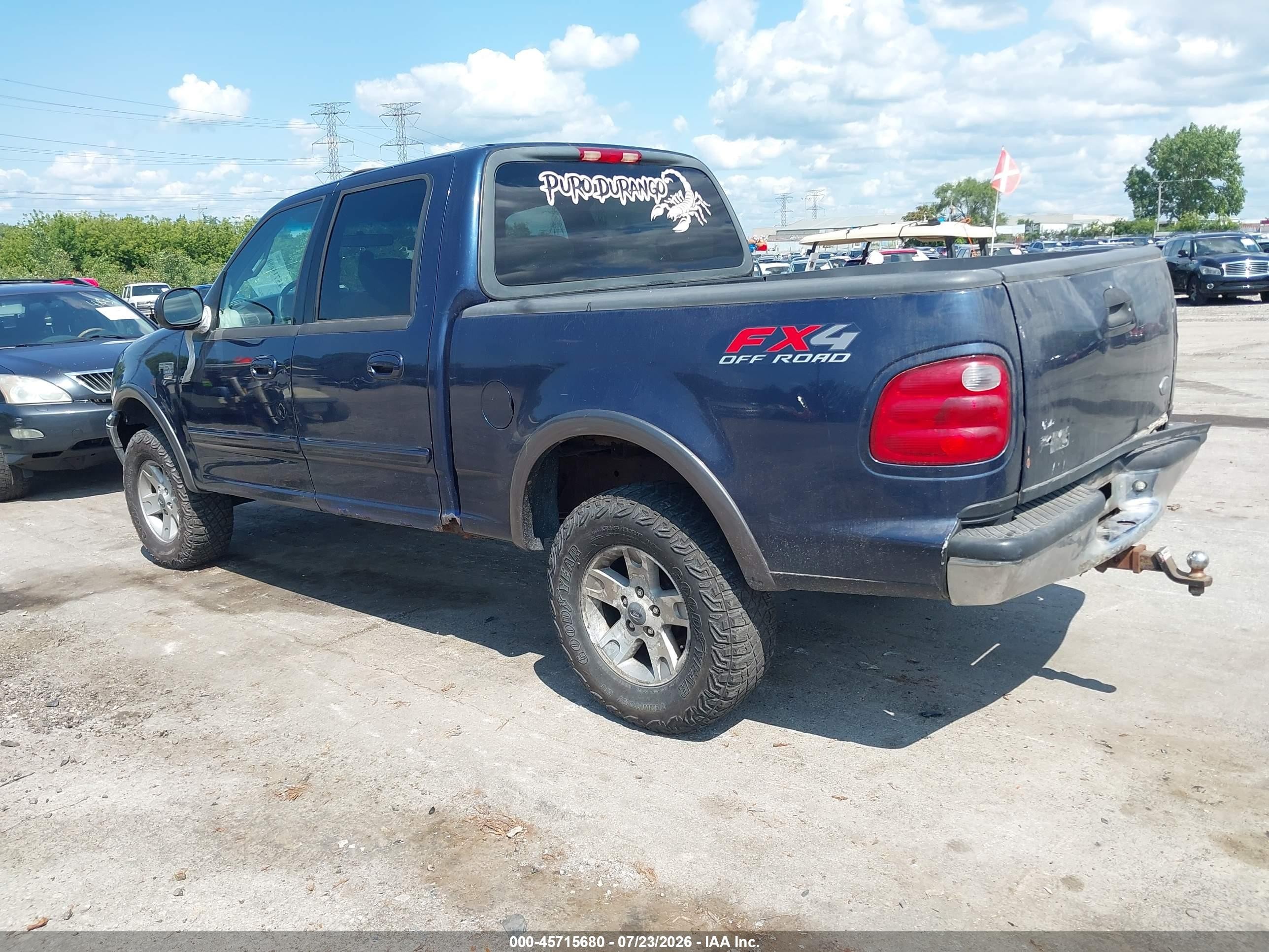 2002 Ford F-150 Lariat/xlt Blue vin: 1FTRW08L22KB94316
