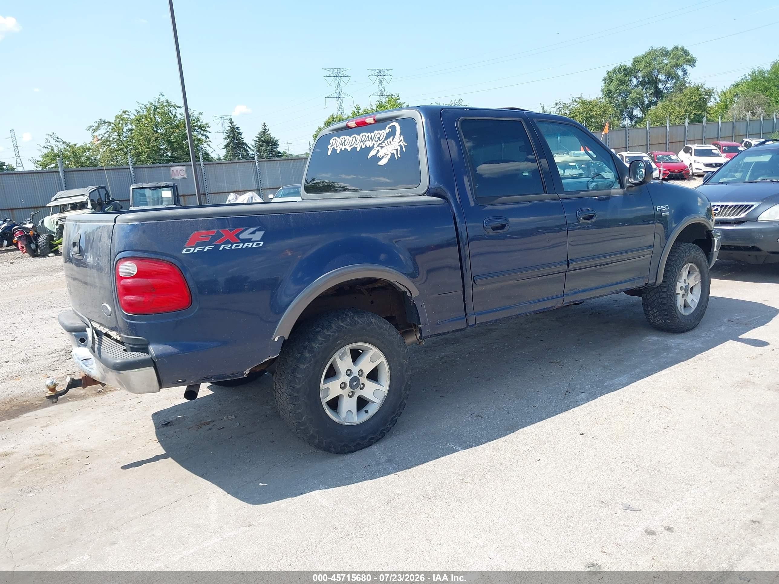 2002 Ford F-150 Lariat/xlt Blue vin: 1FTRW08L22KB94316