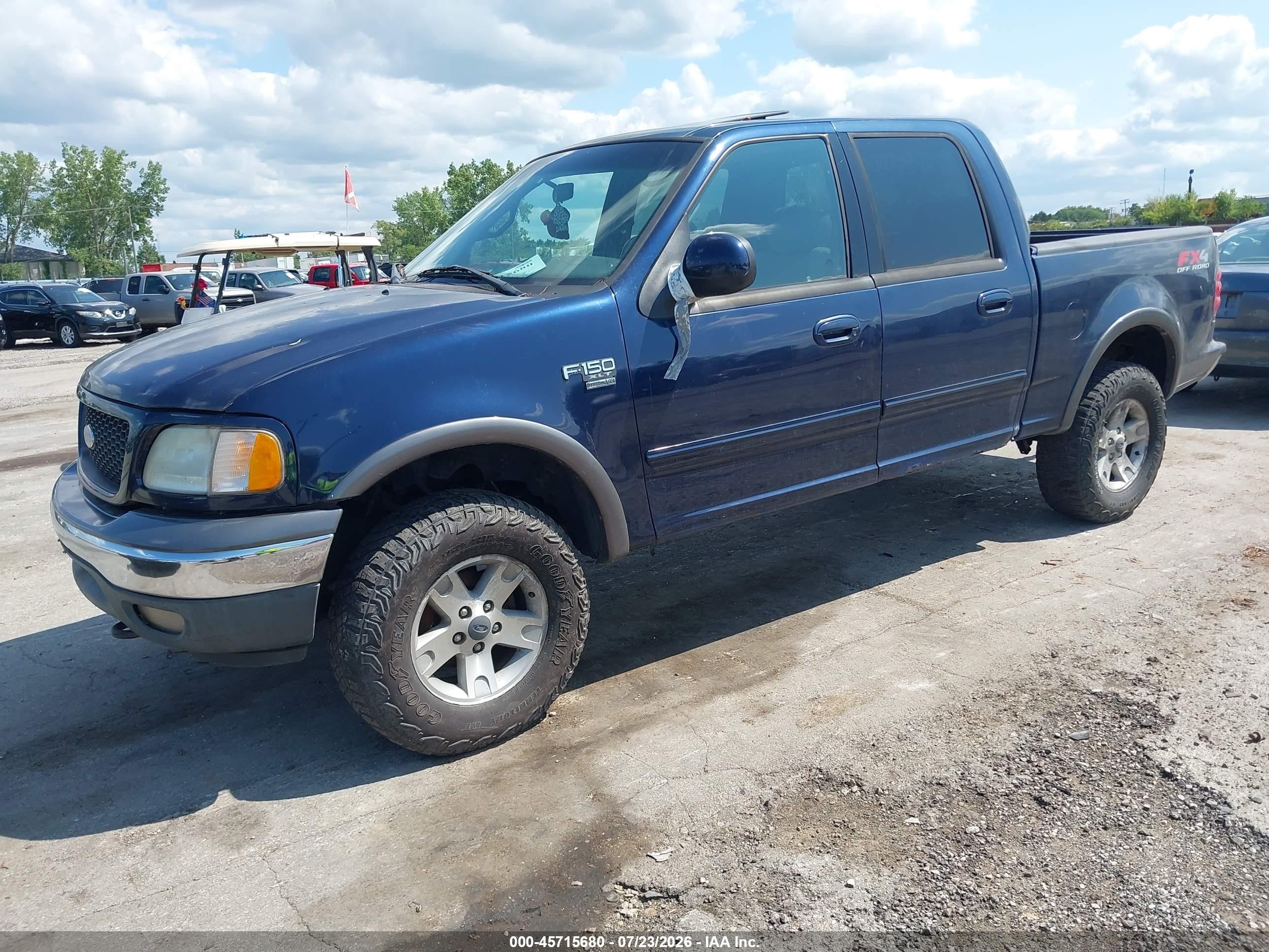 2002 Ford F-150 Lariat/xlt Blue vin: 1FTRW08L22KB94316