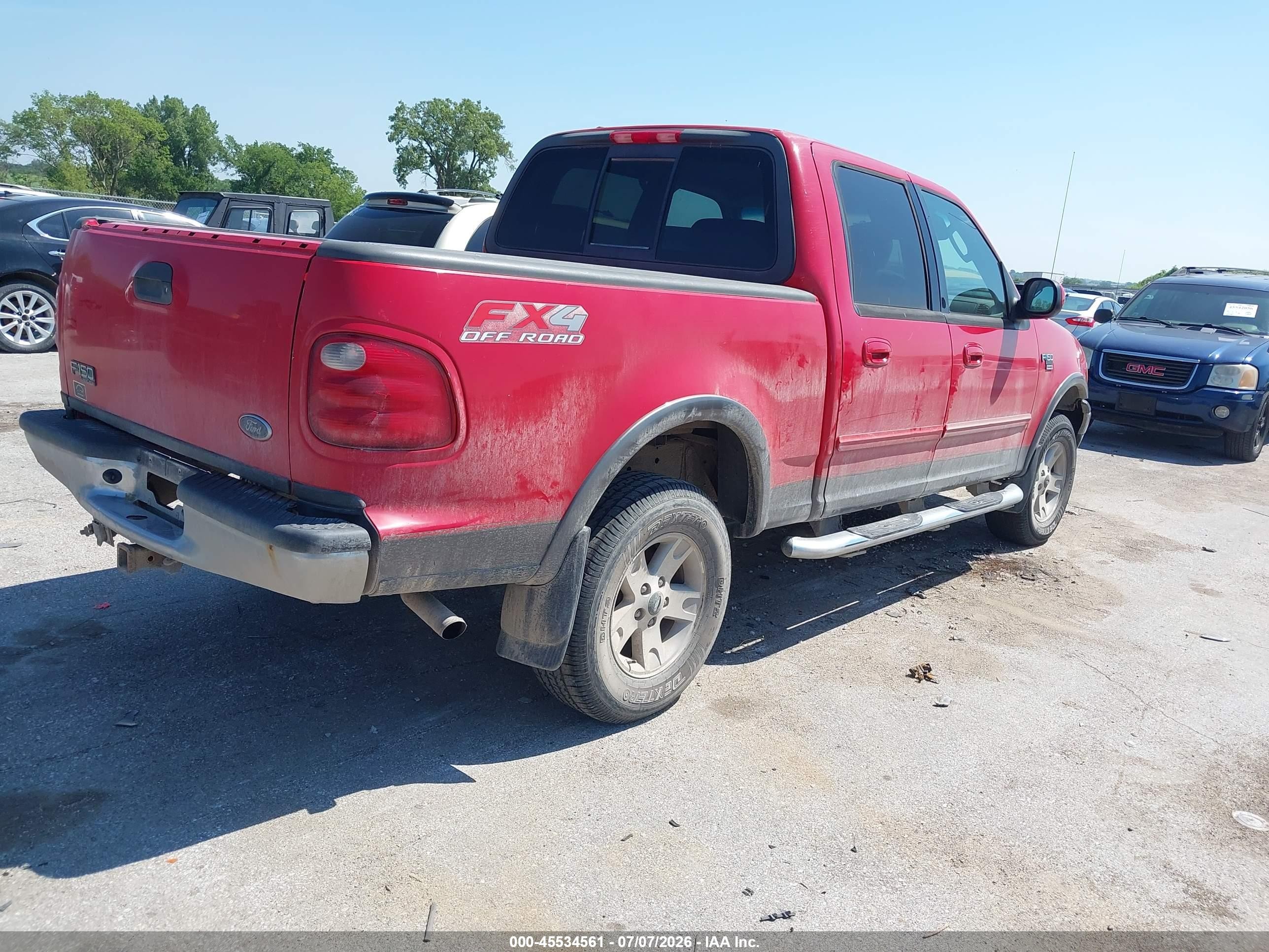 2002 Ford F-150 Lariat/xlt Красный vin: 1FTRW08L22KE15610