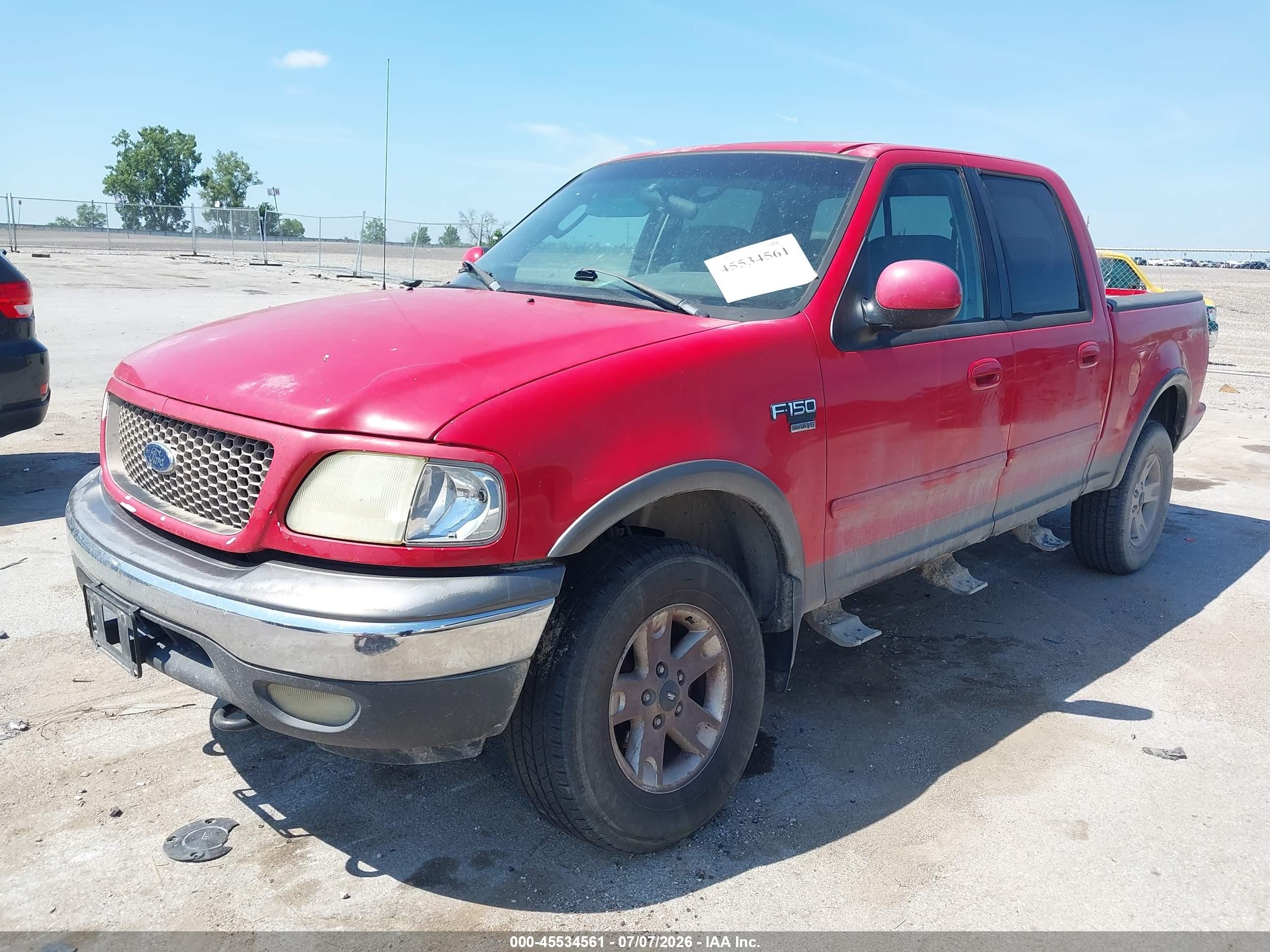 2002 Ford F-150 Lariat/xlt Красный vin: 1FTRW08L22KE15610