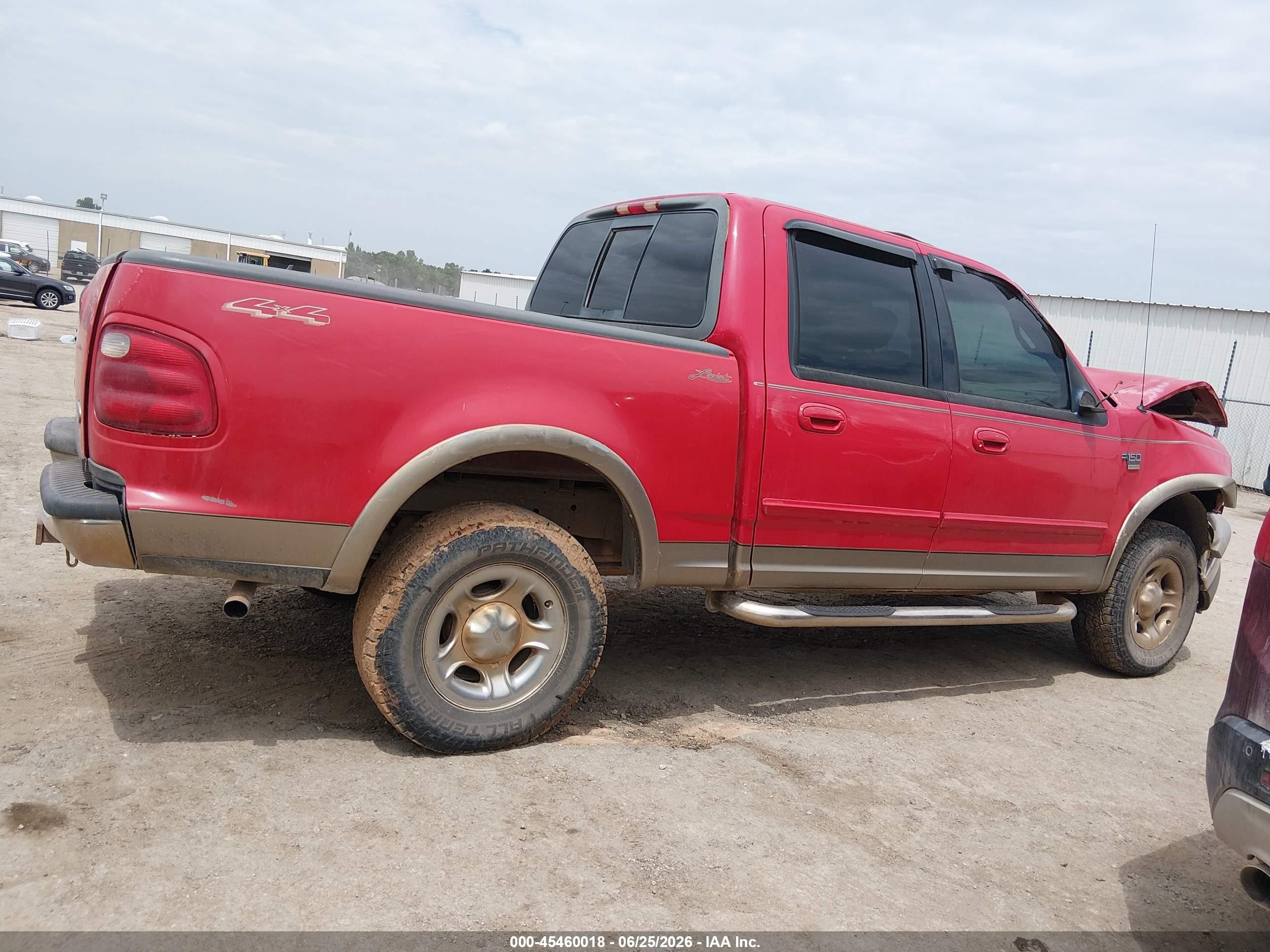 2001 Ford F-150 King Ranch Edition/lariat/xlt Red vin: 1FTRW08L31KB16254