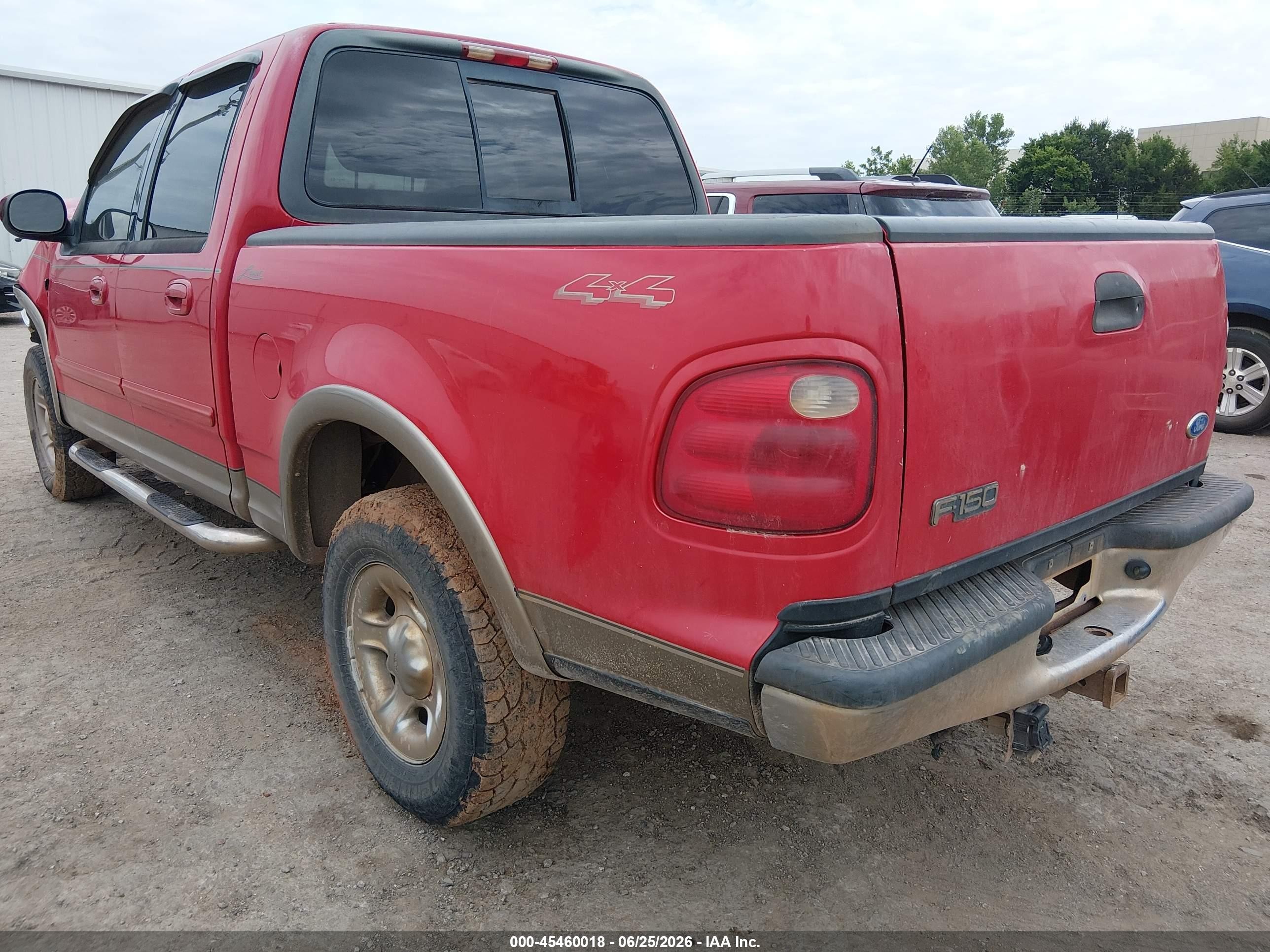 2001 Ford F-150 King Ranch Edition/lariat/xlt Red vin: 1FTRW08L31KB16254