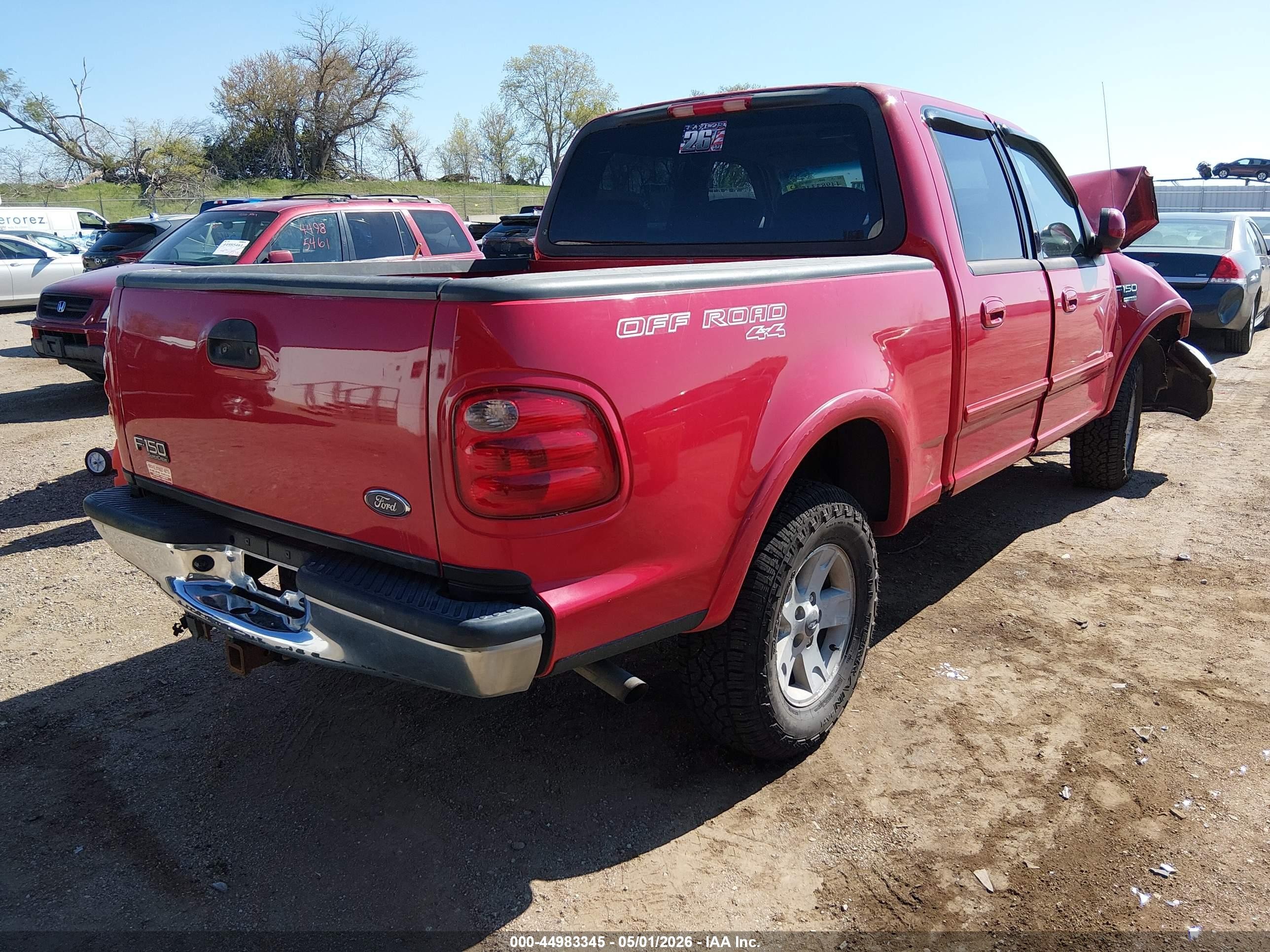 2001 Ford F-150   Red vin: 1FTRW08L31KB56205