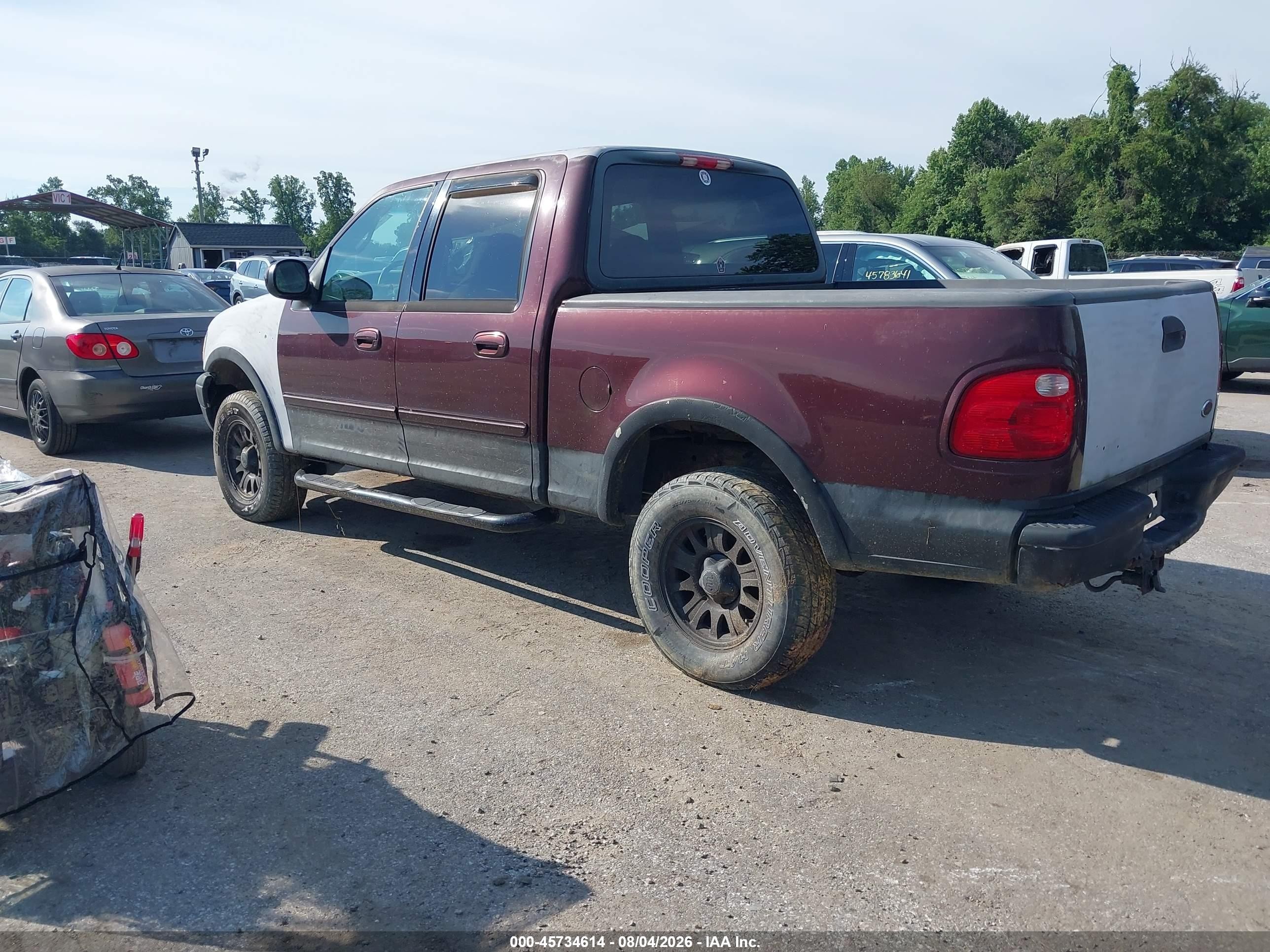 2001 Ford F-150 King Ranch Edition/lariat/xlt Maroon vin: 1FTRW08L31KD83331