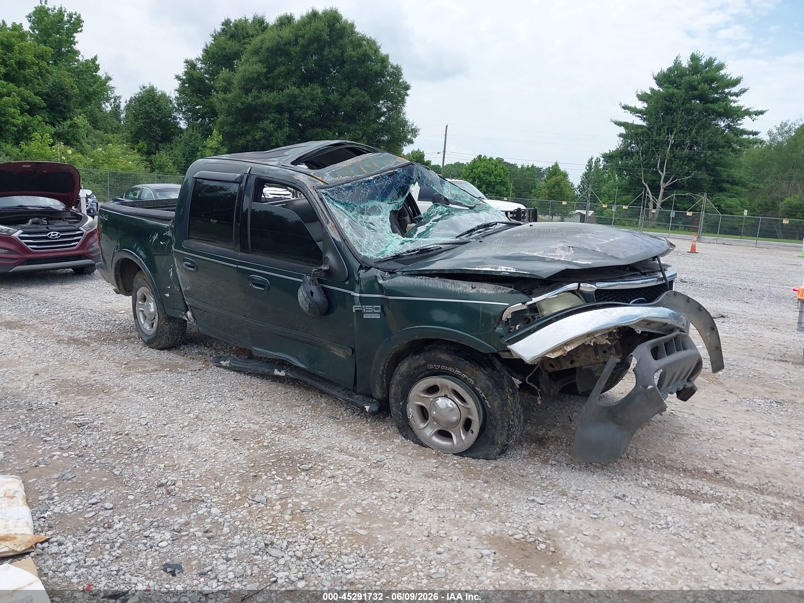 2002 Ford F-150 Lariat/xlt Green vin: 1FTRW08L32KB81090