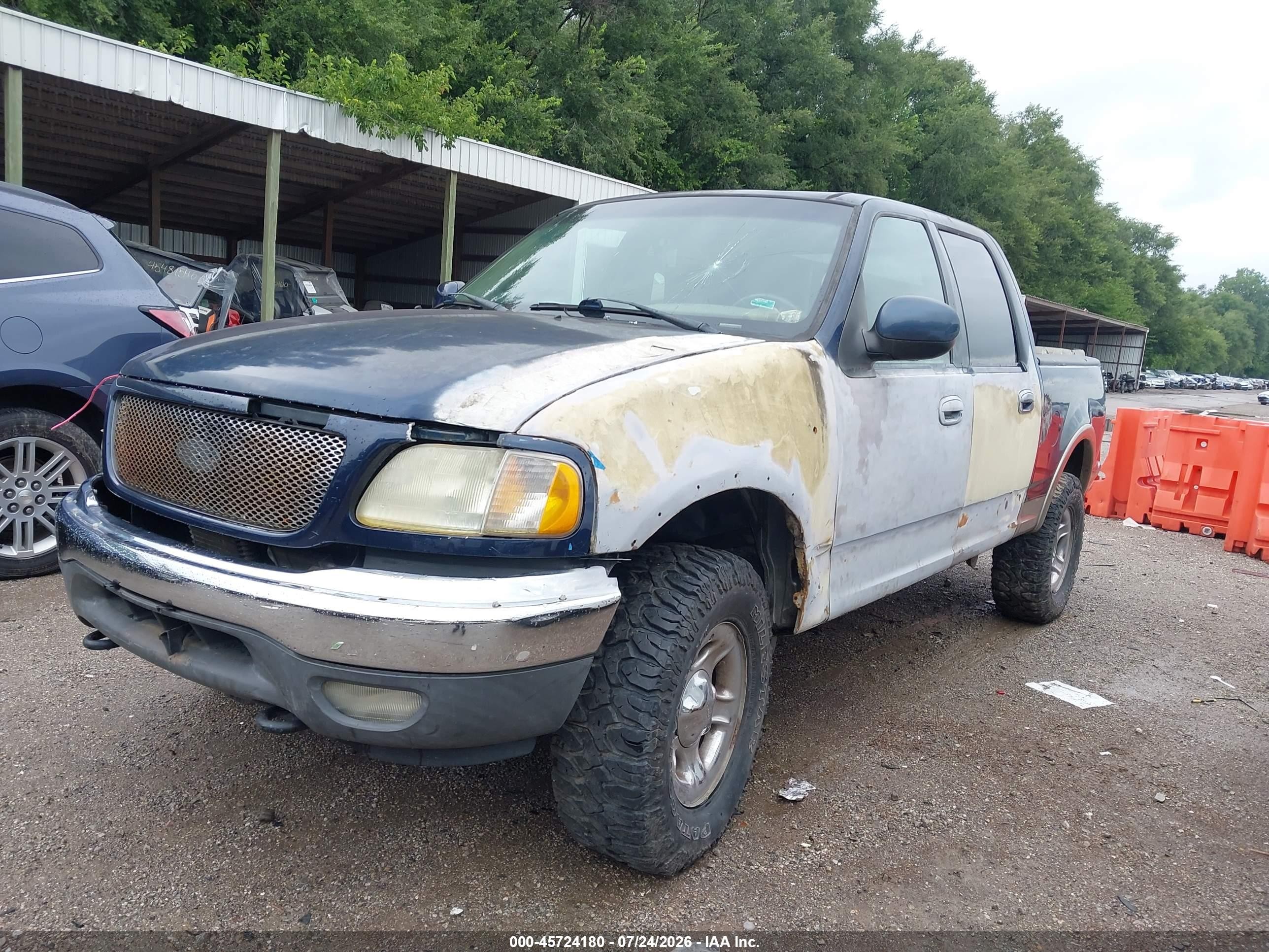 2002 Ford F-150 Lariat/xlt Синий vin: 1FTRW08L32KB92669
