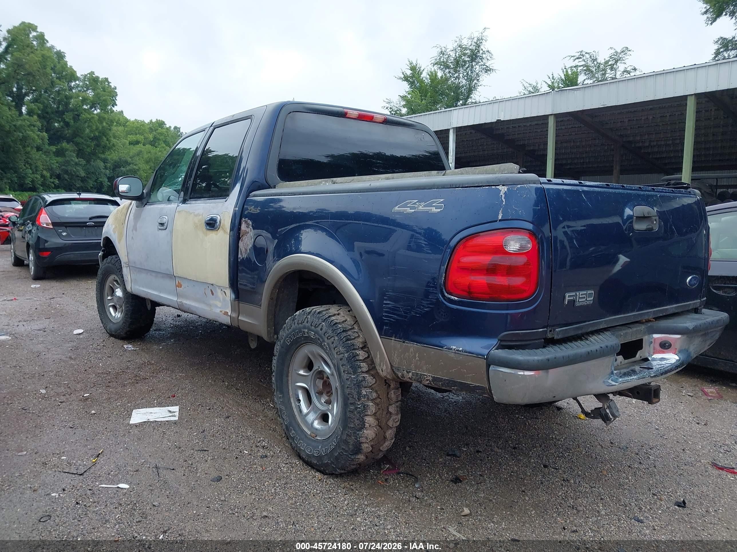 2002 Ford F-150 Lariat/xlt Синий vin: 1FTRW08L32KB92669
