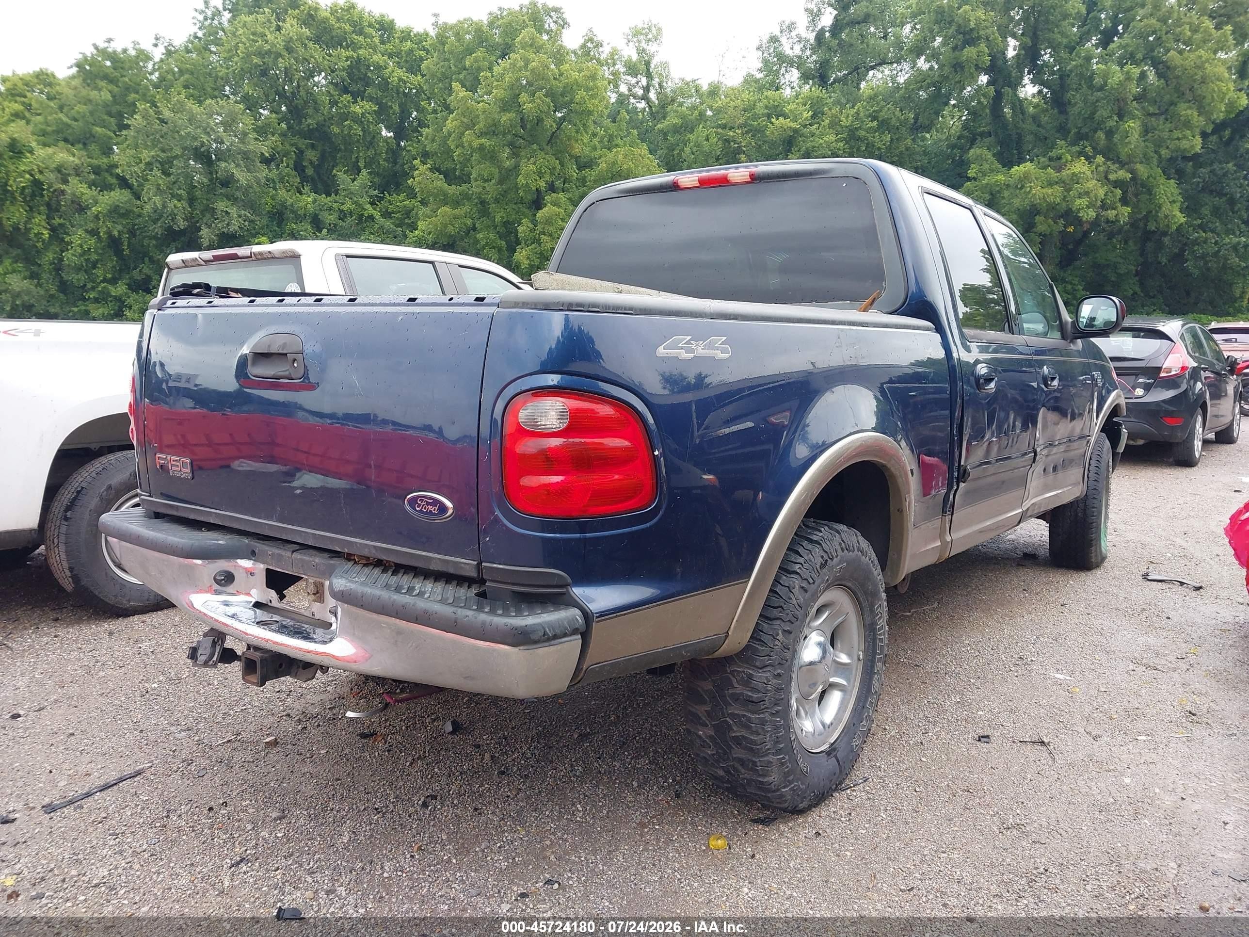 2002 Ford F-150 Lariat/xlt Синий vin: 1FTRW08L32KB92669