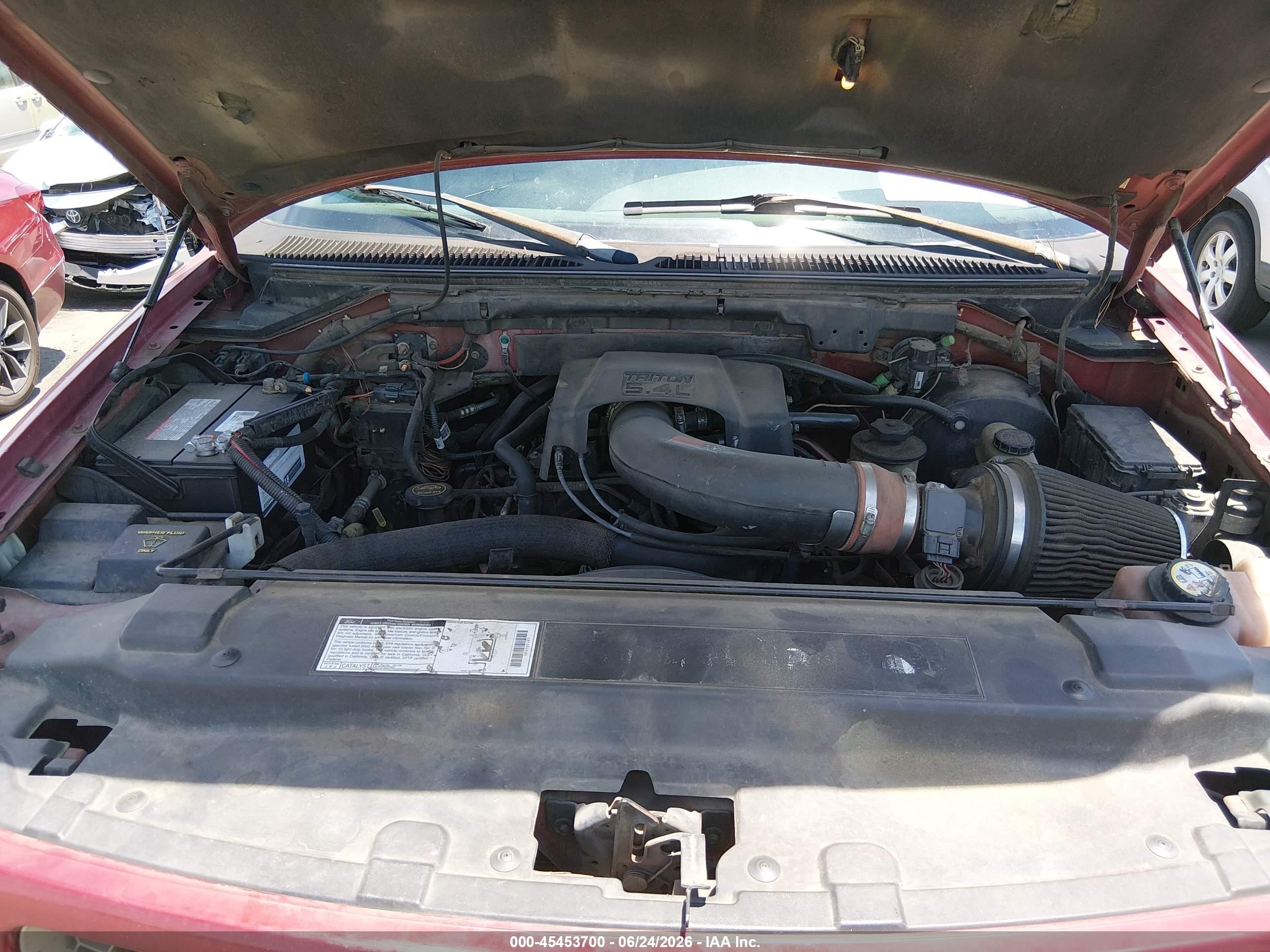 2002 Ford F-150 Lariat/xlt Red vin: 1FTRW08L32KC33155