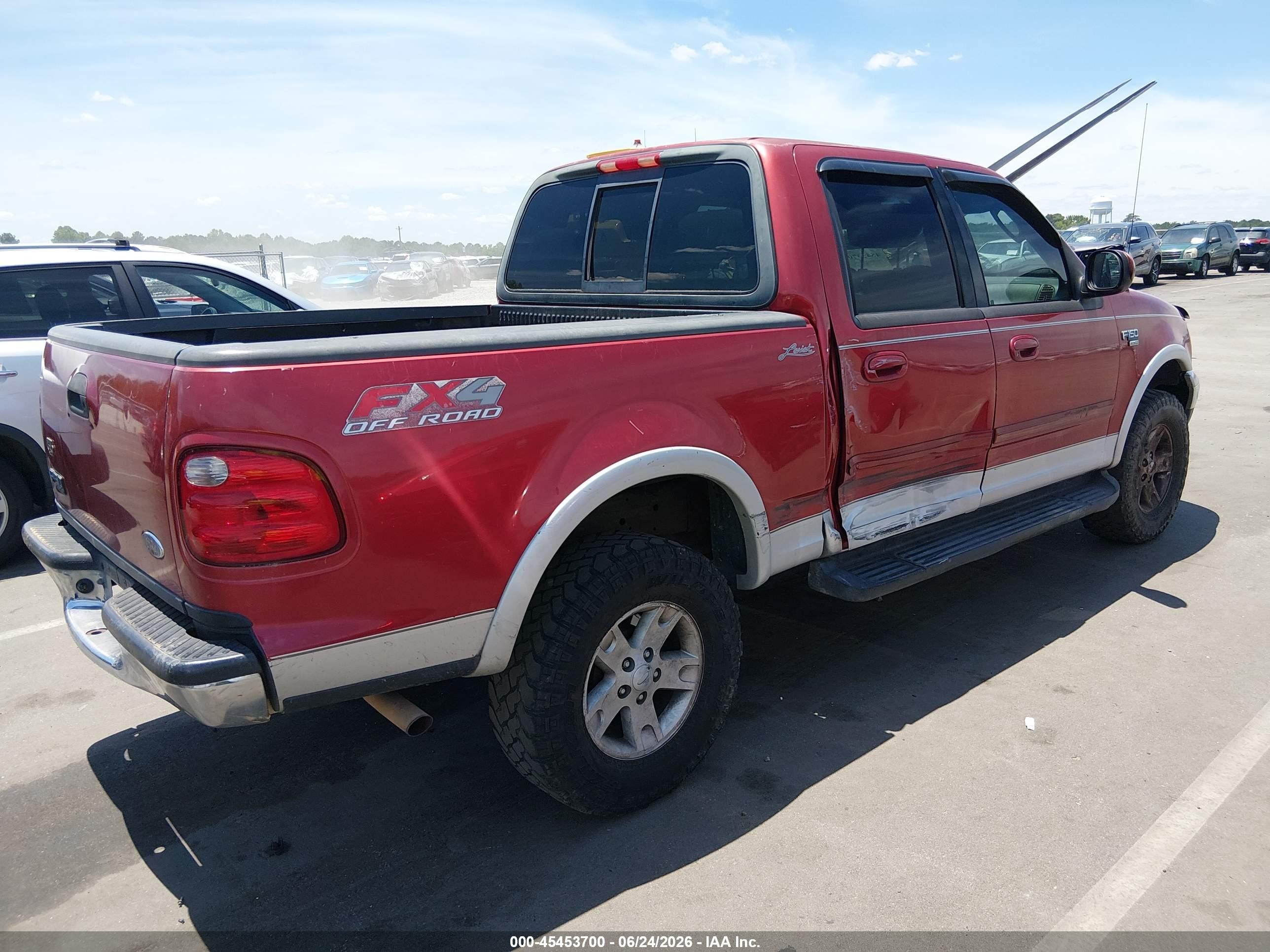 2002 Ford F-150 Lariat/xlt Red vin: 1FTRW08L32KC33155