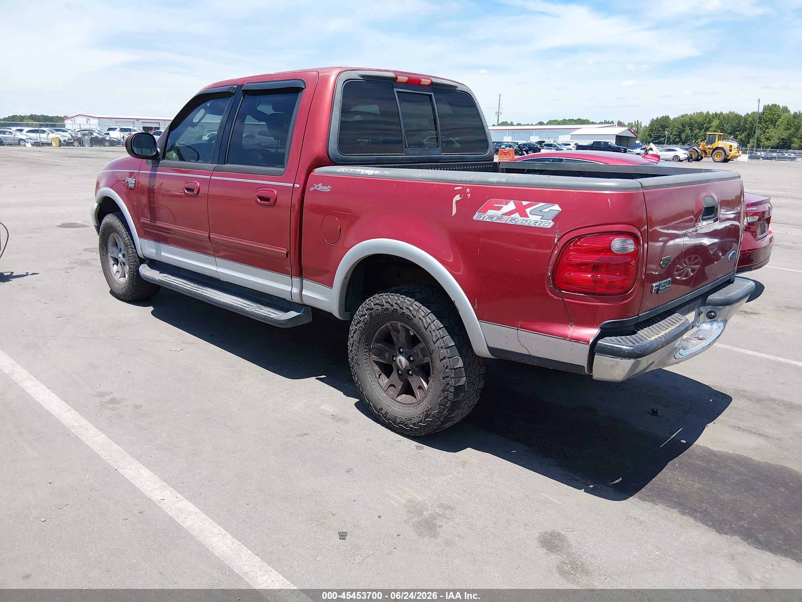 2002 Ford F-150 Lariat/xlt Red vin: 1FTRW08L32KC33155