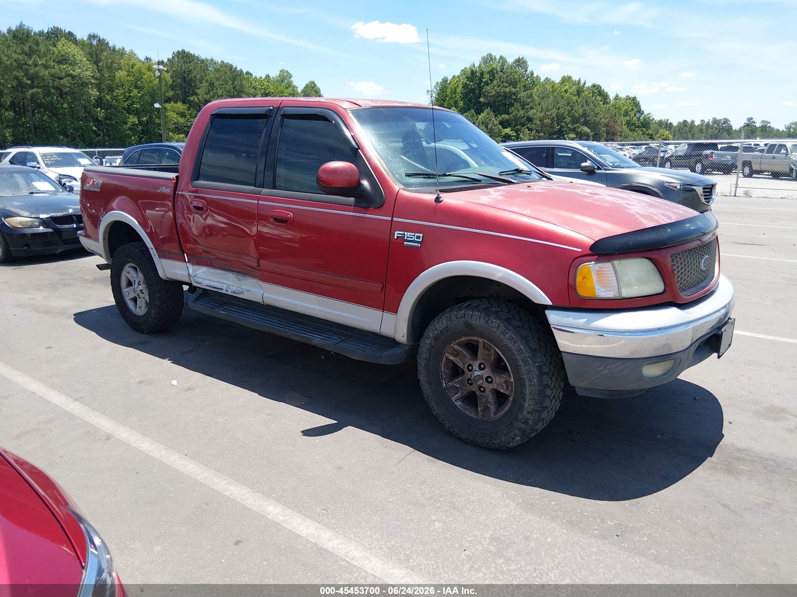 2002 Ford F-150 Lariat/xlt Red vin: 1FTRW08L32KC33155