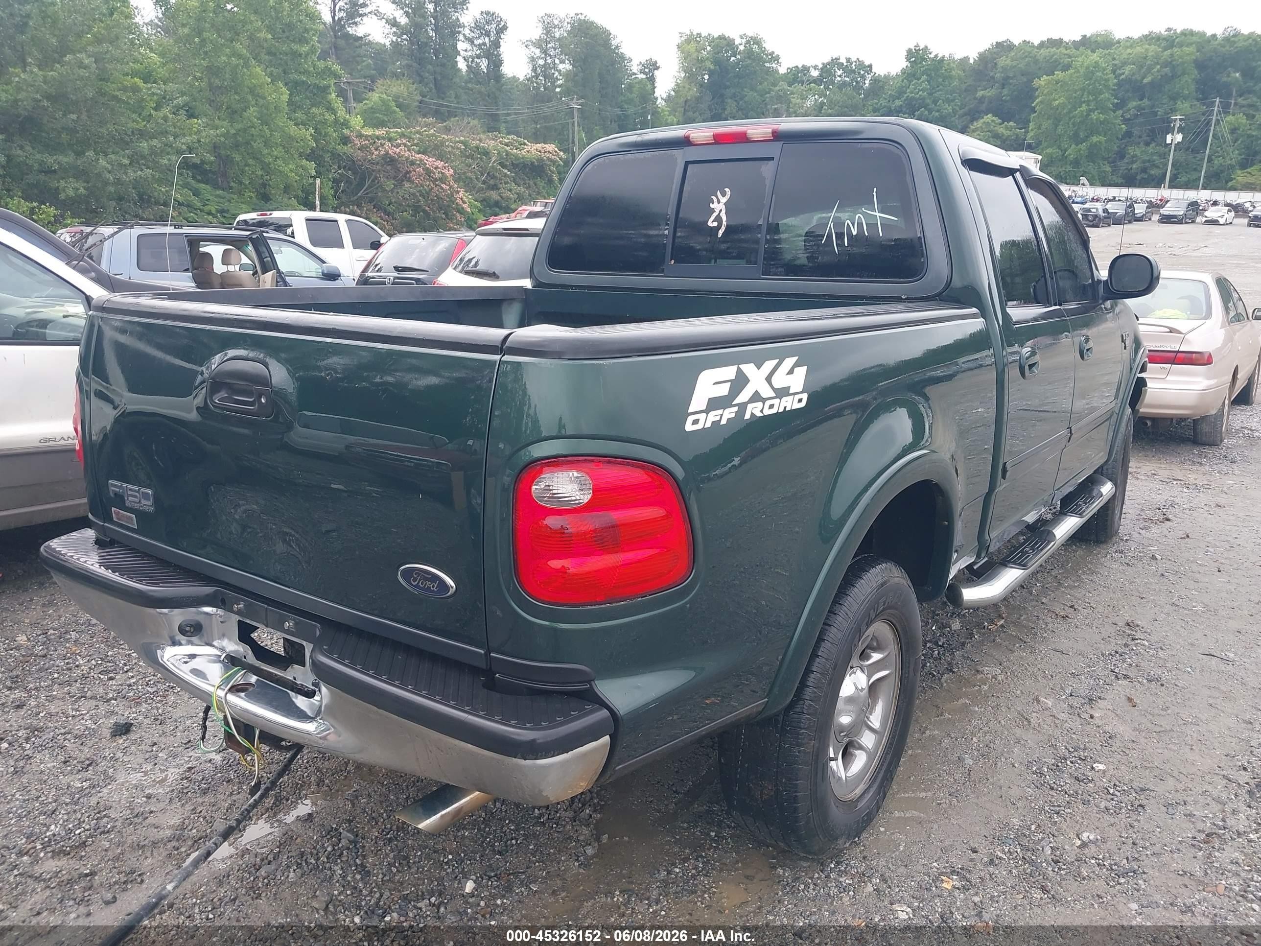2002 Ford F-150 Lariat/xlt Green vin: 1FTRW08L32KC53695