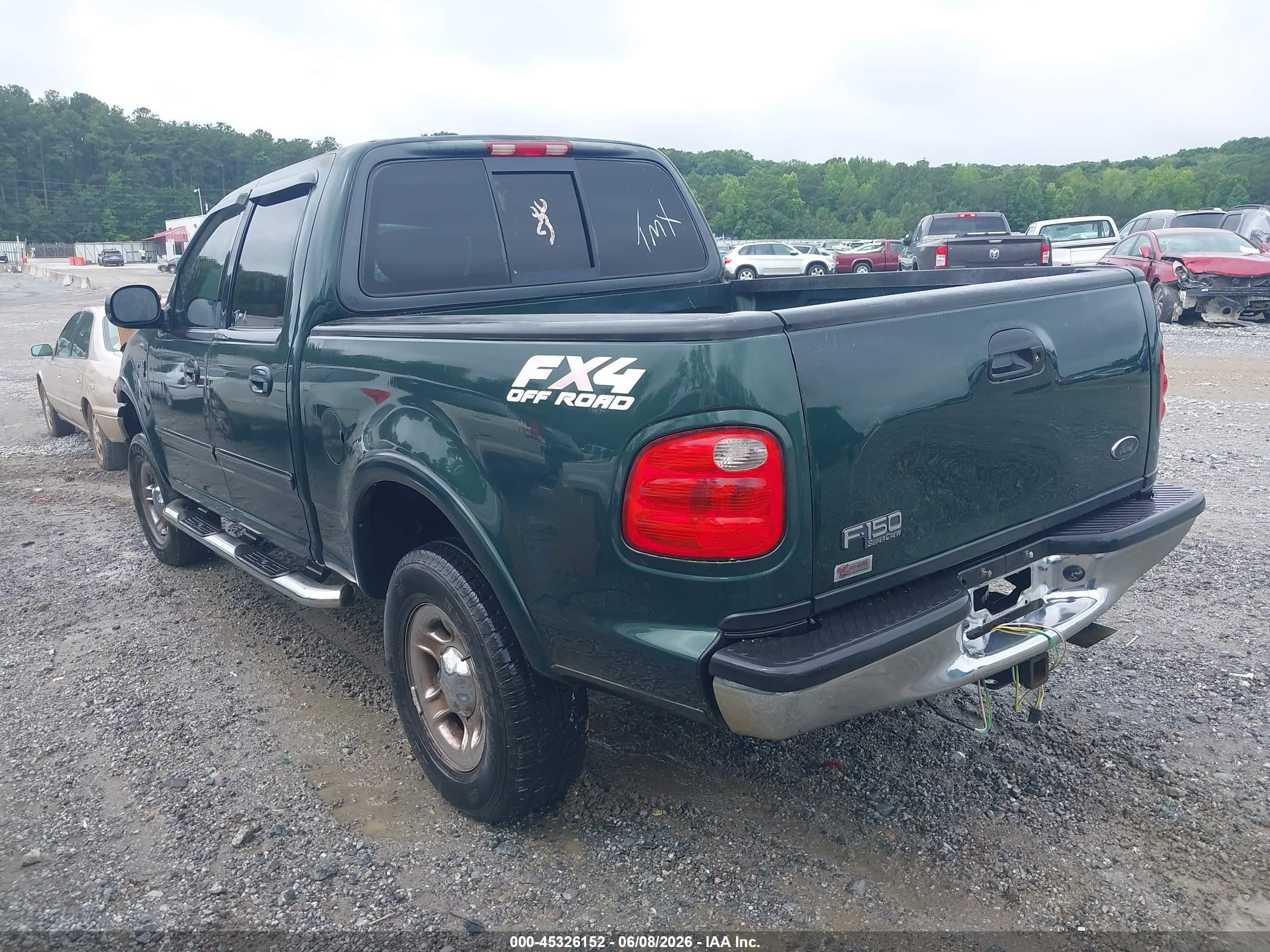 2002 Ford F-150 Lariat/xlt Green vin: 1FTRW08L32KC53695