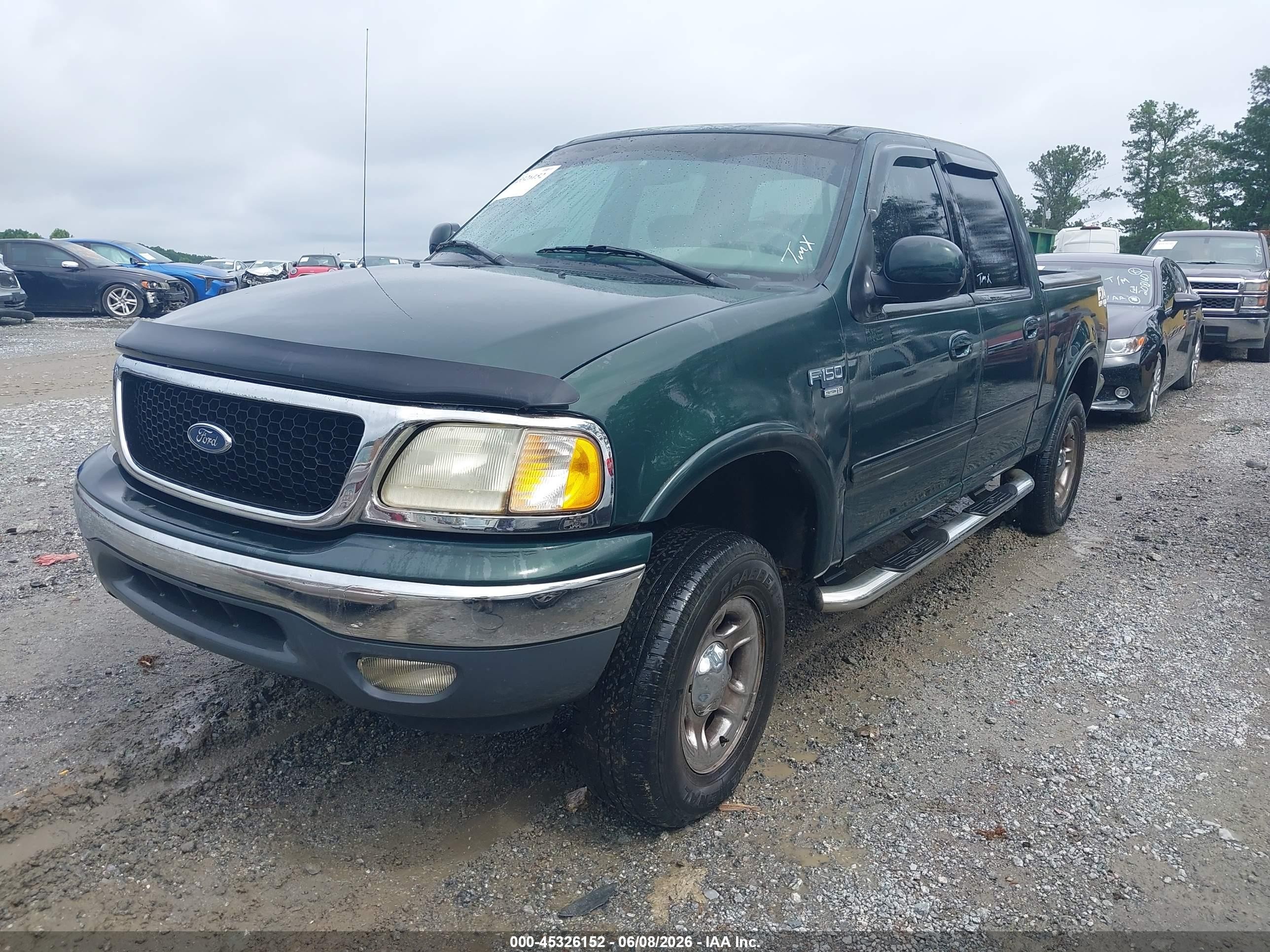 2002 Ford F-150 Lariat/xlt Green vin: 1FTRW08L32KC53695