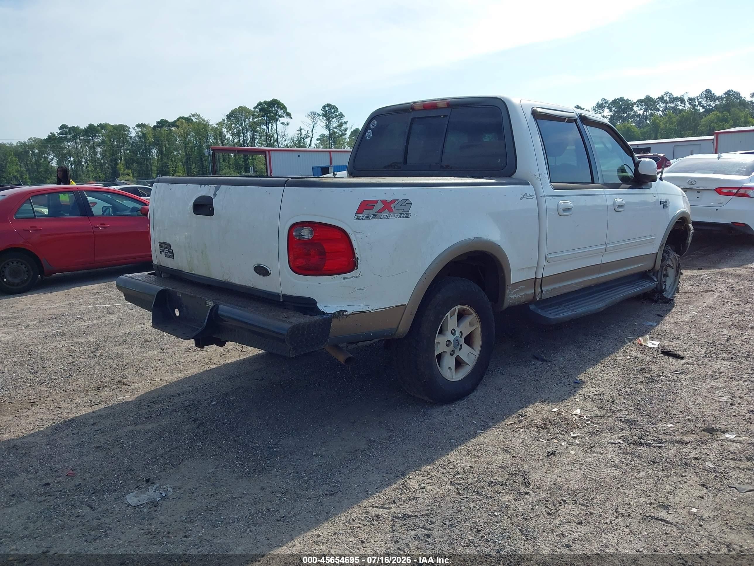 2003 Ford F-150 Lariat/xlt White vin: 1FTRW08L33KA53482