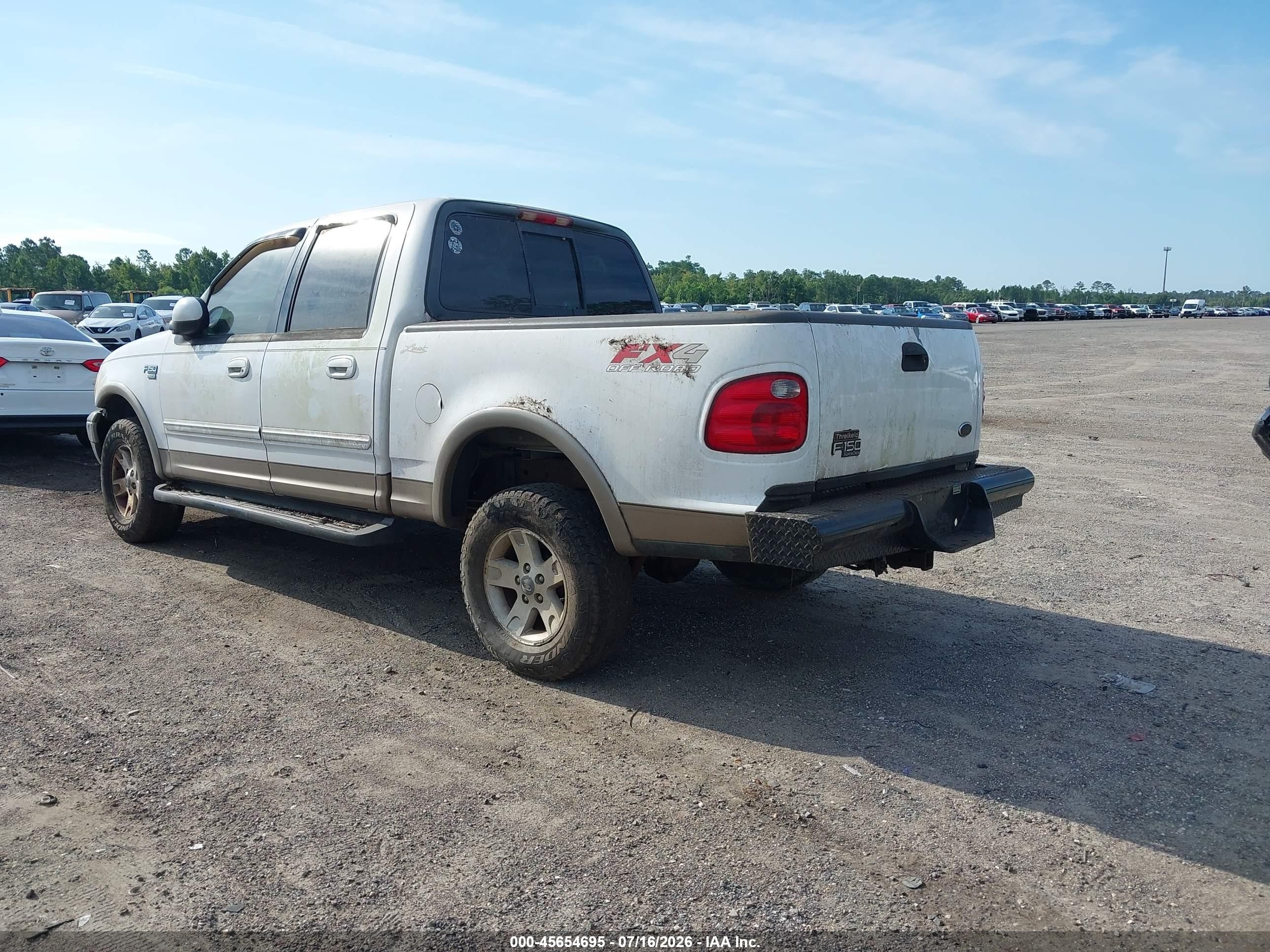 2003 Ford F-150 Lariat/xlt White vin: 1FTRW08L33KA53482