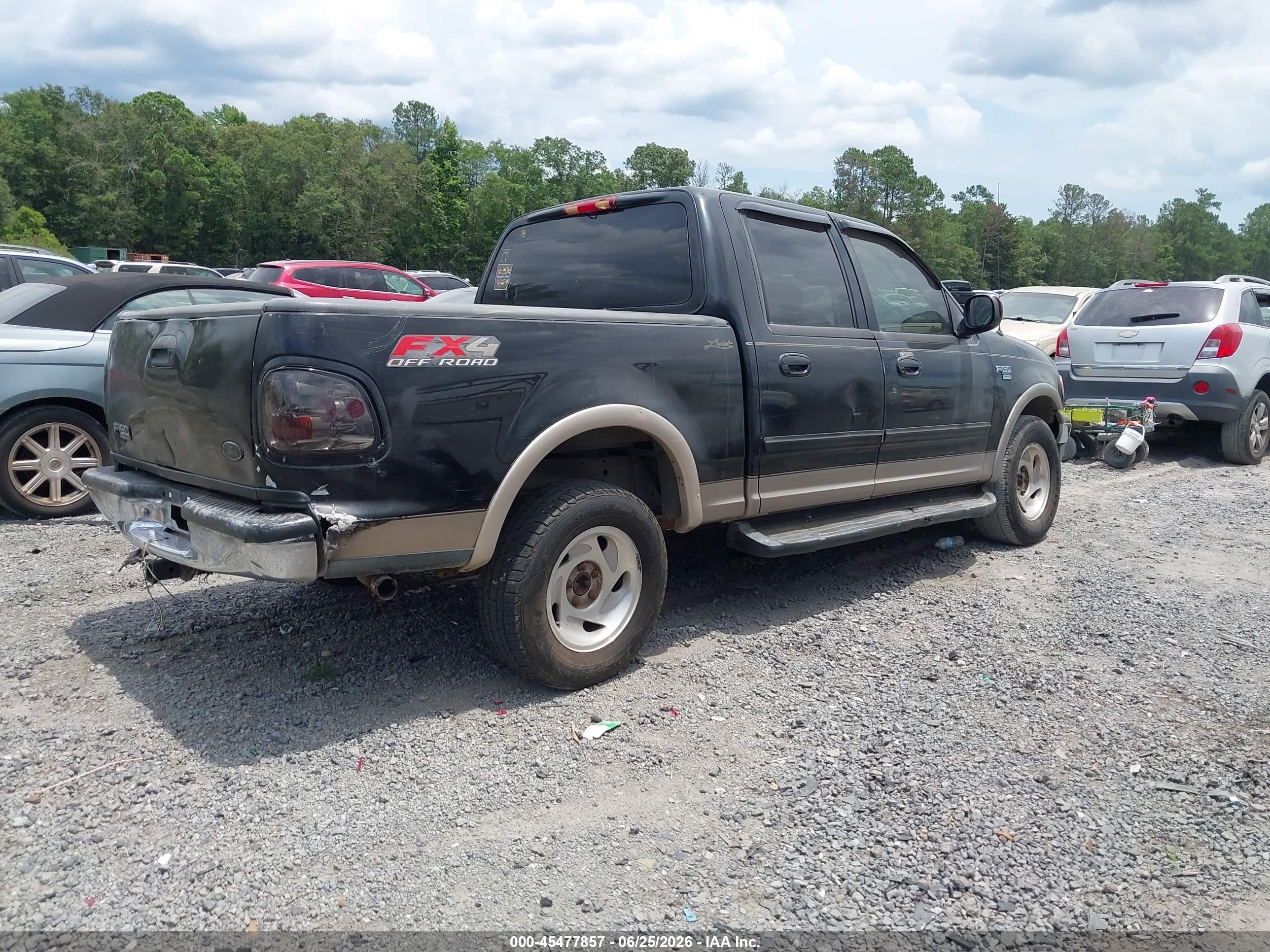 2003 Ford F-150 Lariat/xlt Black vin: 1FTRW08L33KB05323