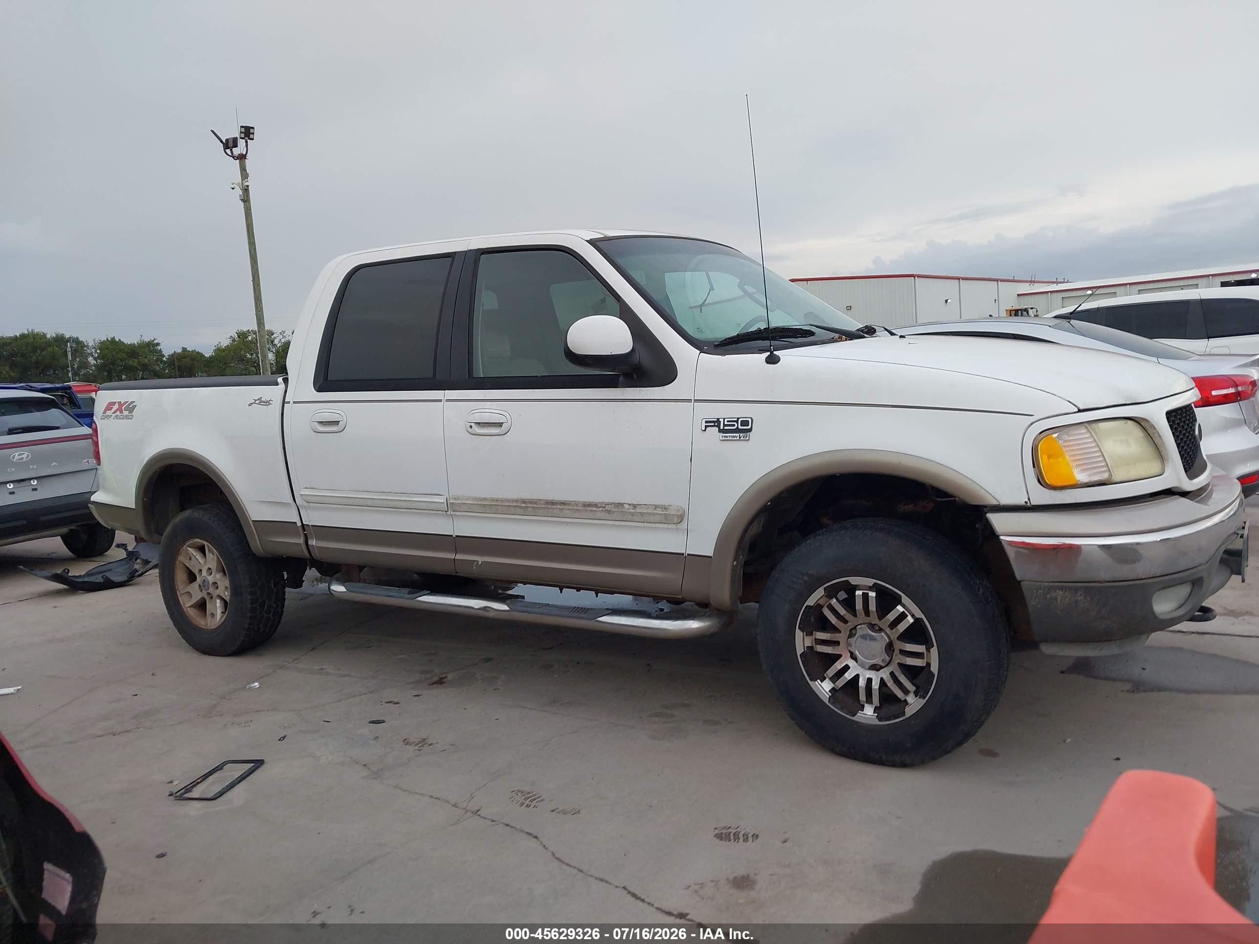2003 Ford F-150 Lariat/xlt White vin: 1FTRW08L33KC70191