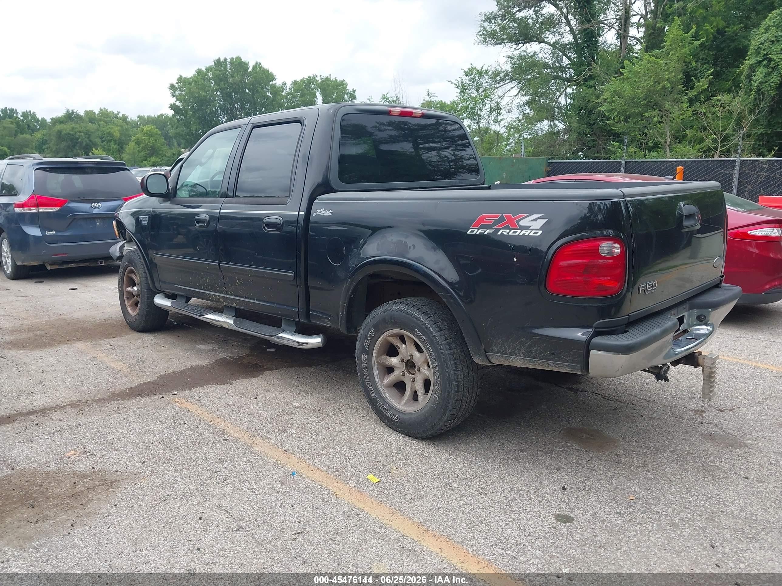 2002 Ford F-150 Lariat/xlt Black vin: 1FTRW08L42KC69856