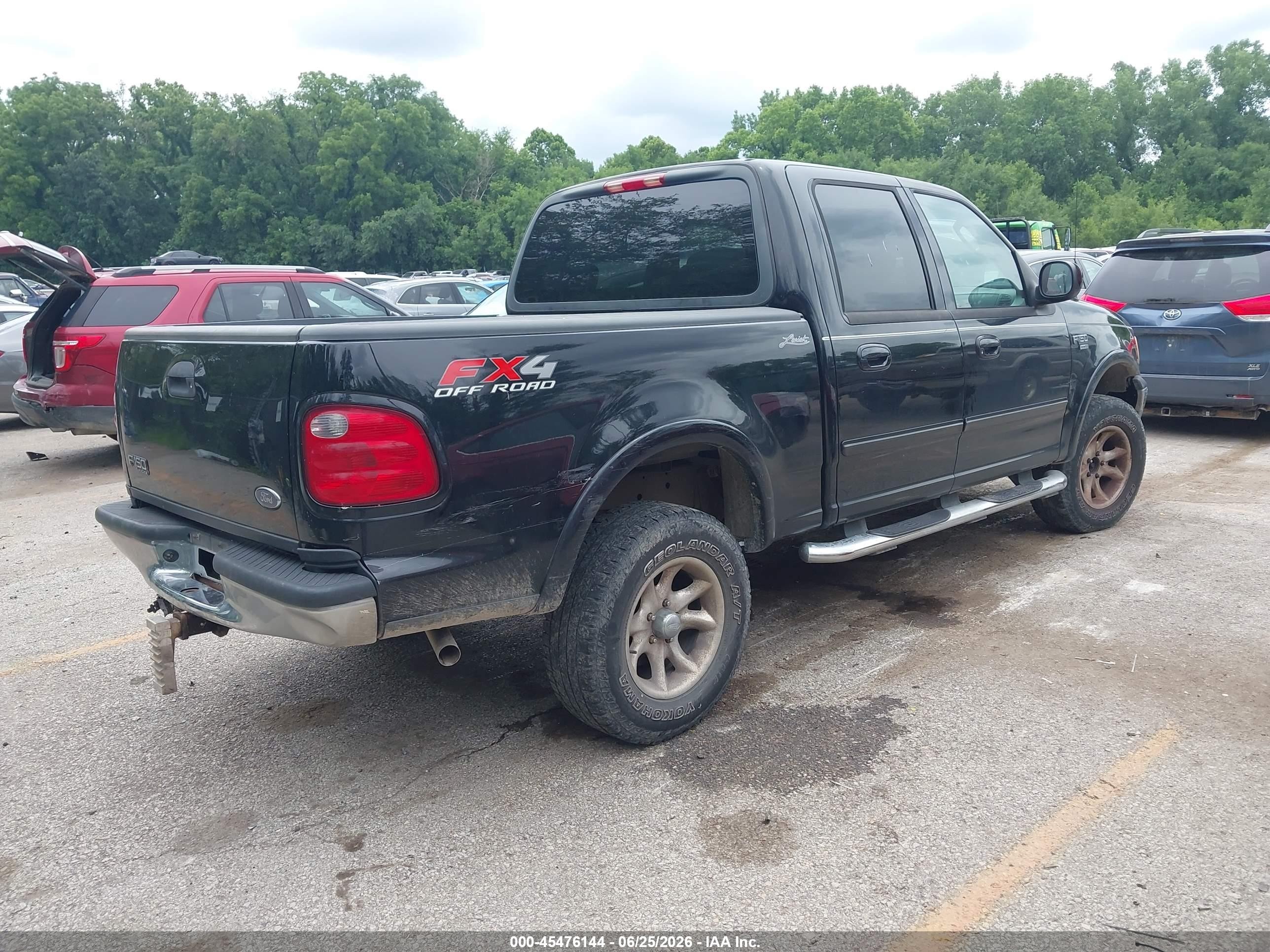 2002 Ford F-150 Lariat/xlt Black vin: 1FTRW08L42KC69856