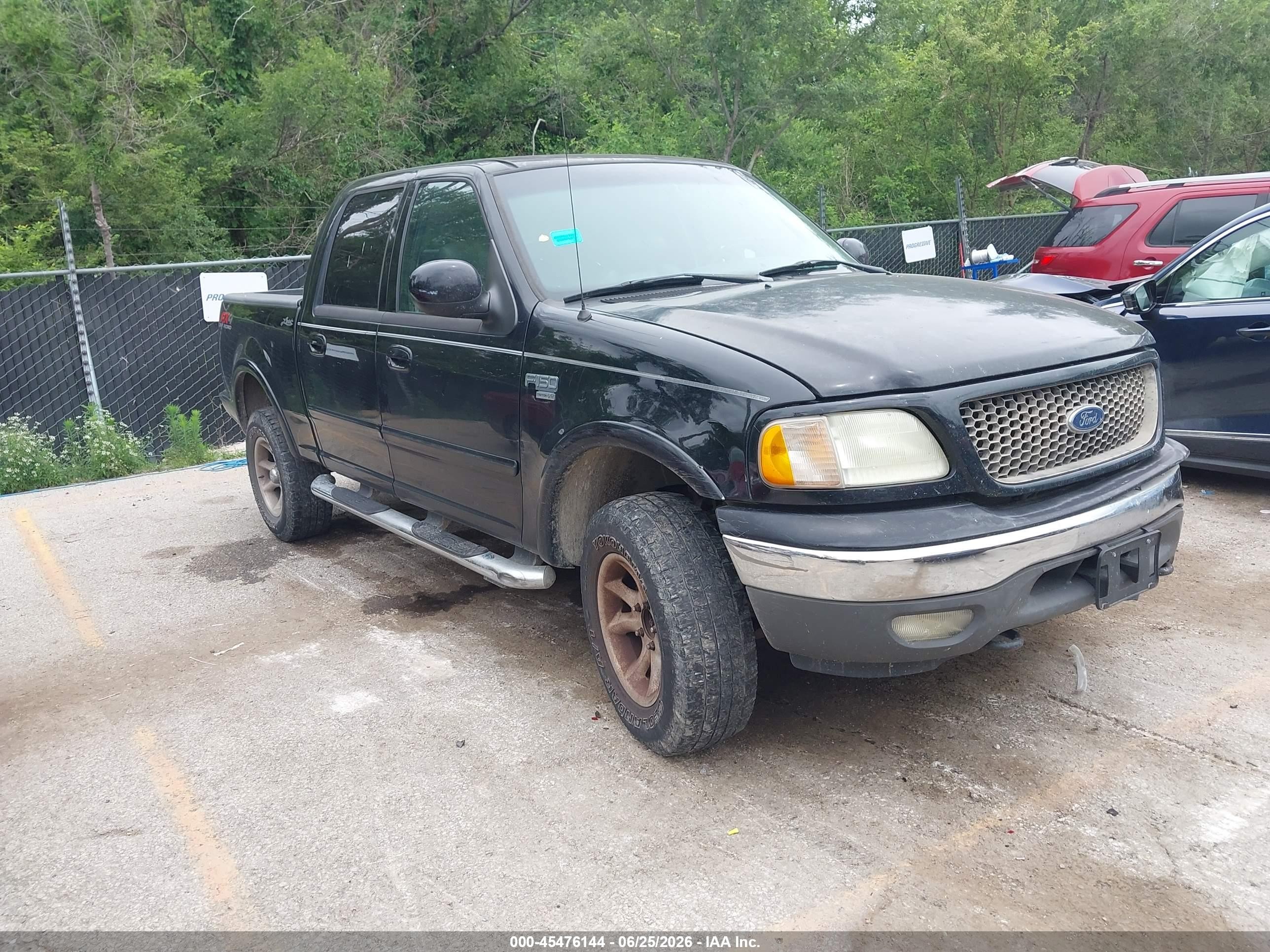 2002 Ford F-150 Lariat/xlt Black vin: 1FTRW08L42KC69856