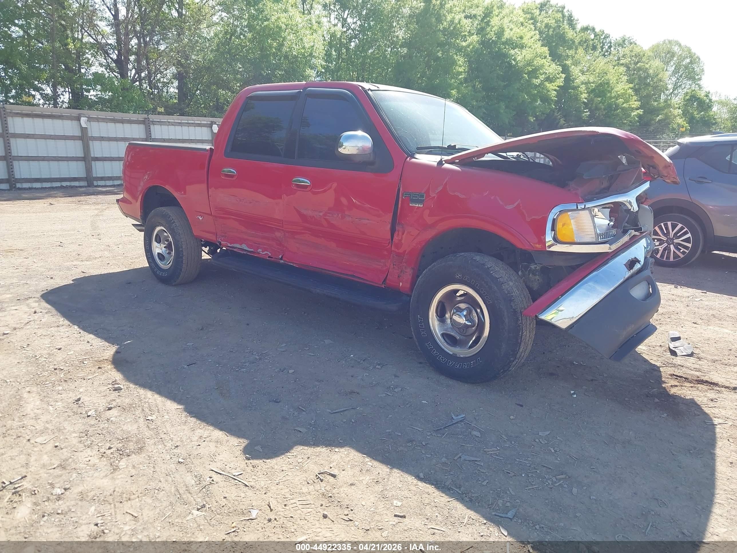 2001 Ford F-150 King Ranch Edition/lariat/xlt Red vin: 1FTRW08L51KC23760