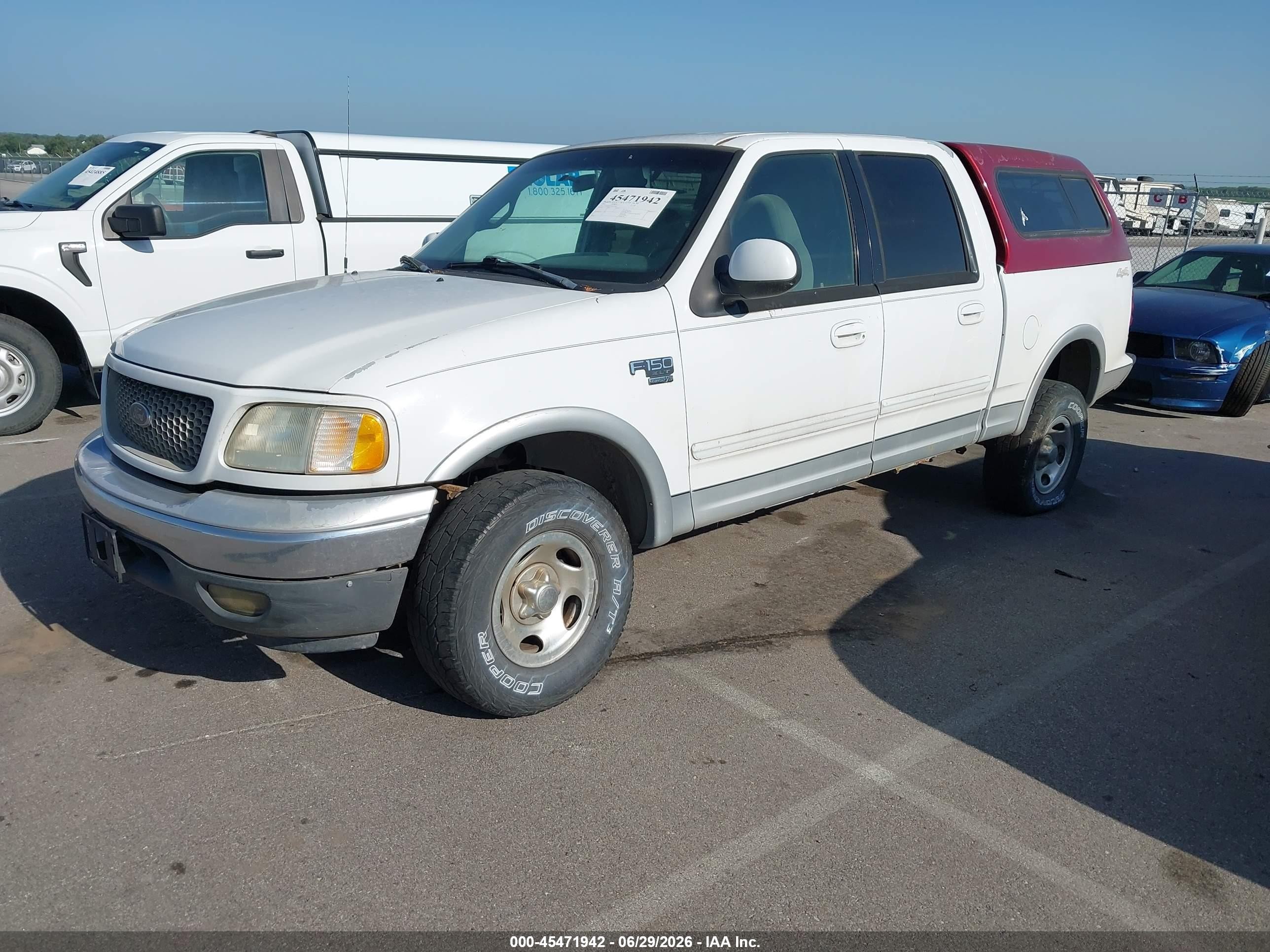2001 Ford F-150 King Ranch Edition/lariat/xlt White vin: 1FTRW08L51KE15907