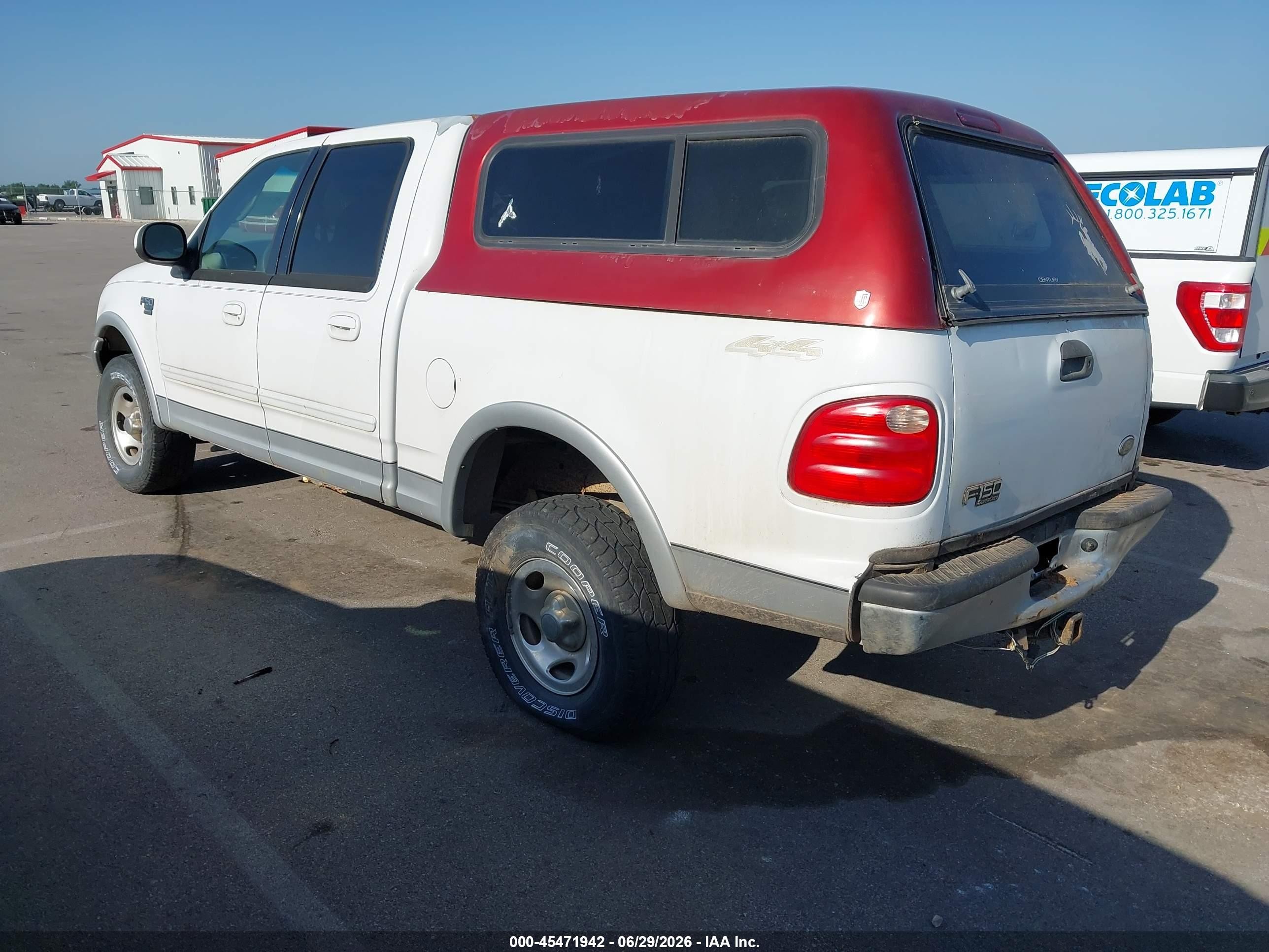 2001 Ford F-150 King Ranch Edition/lariat/xlt White vin: 1FTRW08L51KE15907