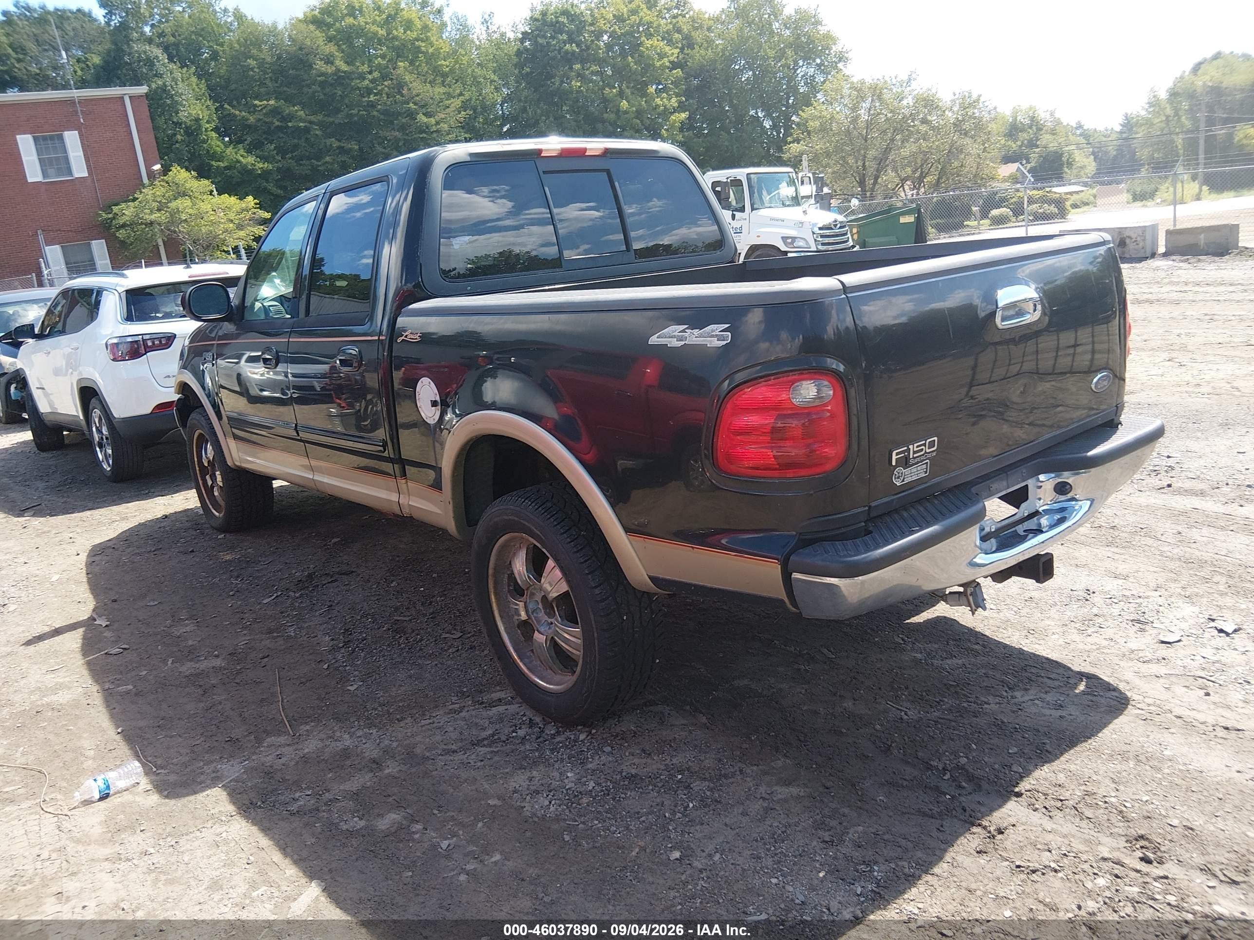 2001 Ford F-150 King Ranch Edition/lariat/xlt Black vin: 1FTRW08L51KE18077
