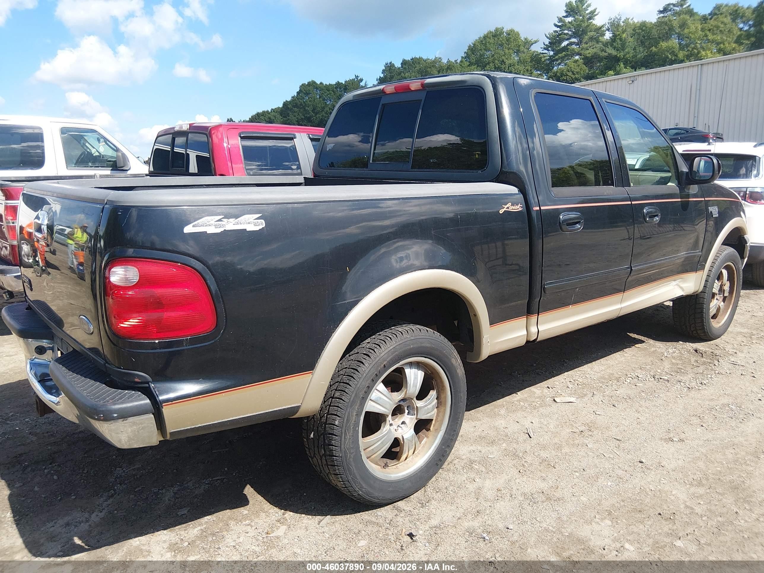 2001 Ford F-150 King Ranch Edition/lariat/xlt Black vin: 1FTRW08L51KE18077