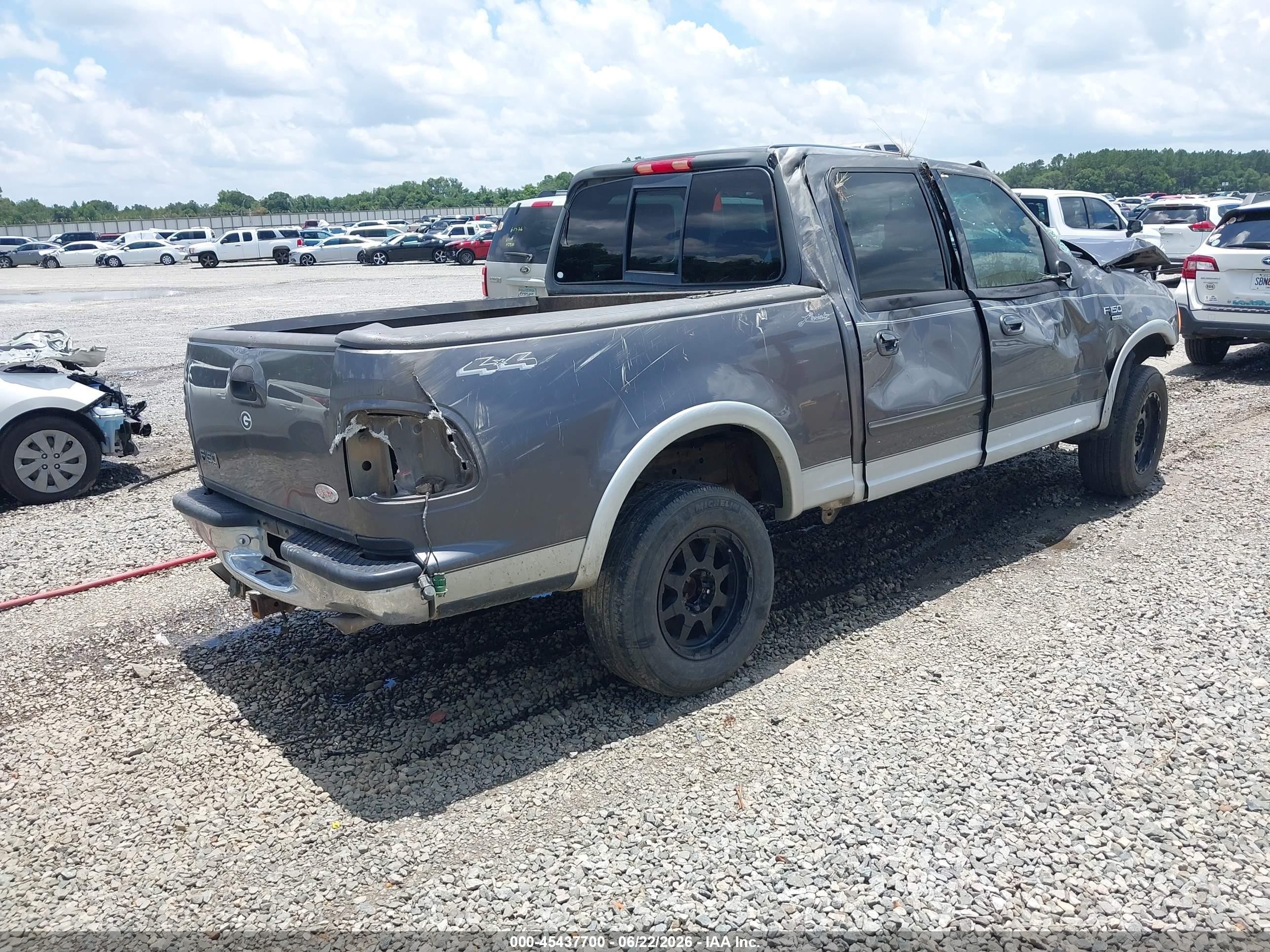 2002 Ford F-150 Lariat/xlt Gray vin: 1FTRW08L52KA04668