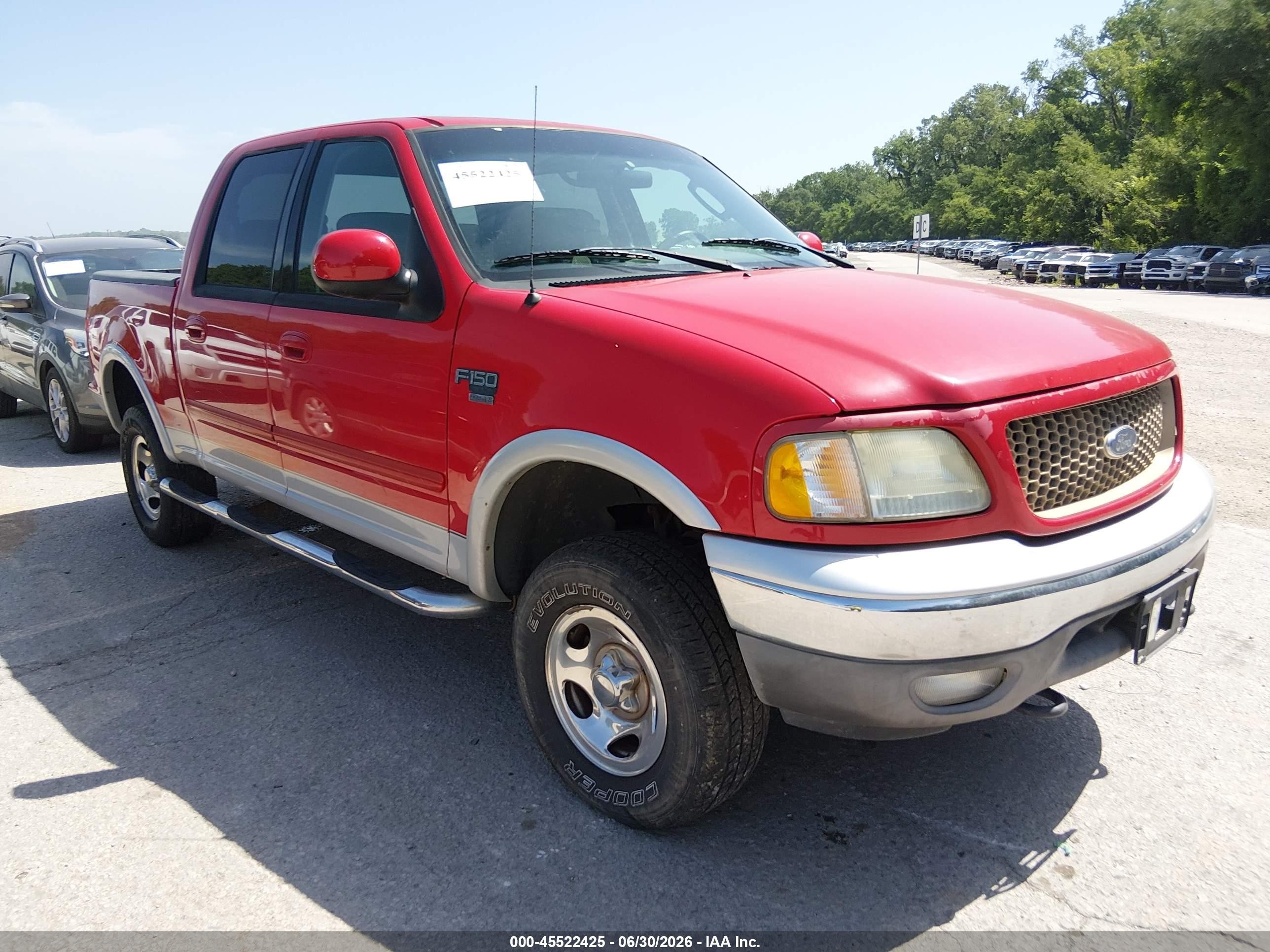 2003 Ford F-150 Lariat/xlt Red vin: 1FTRW08L53KD65657