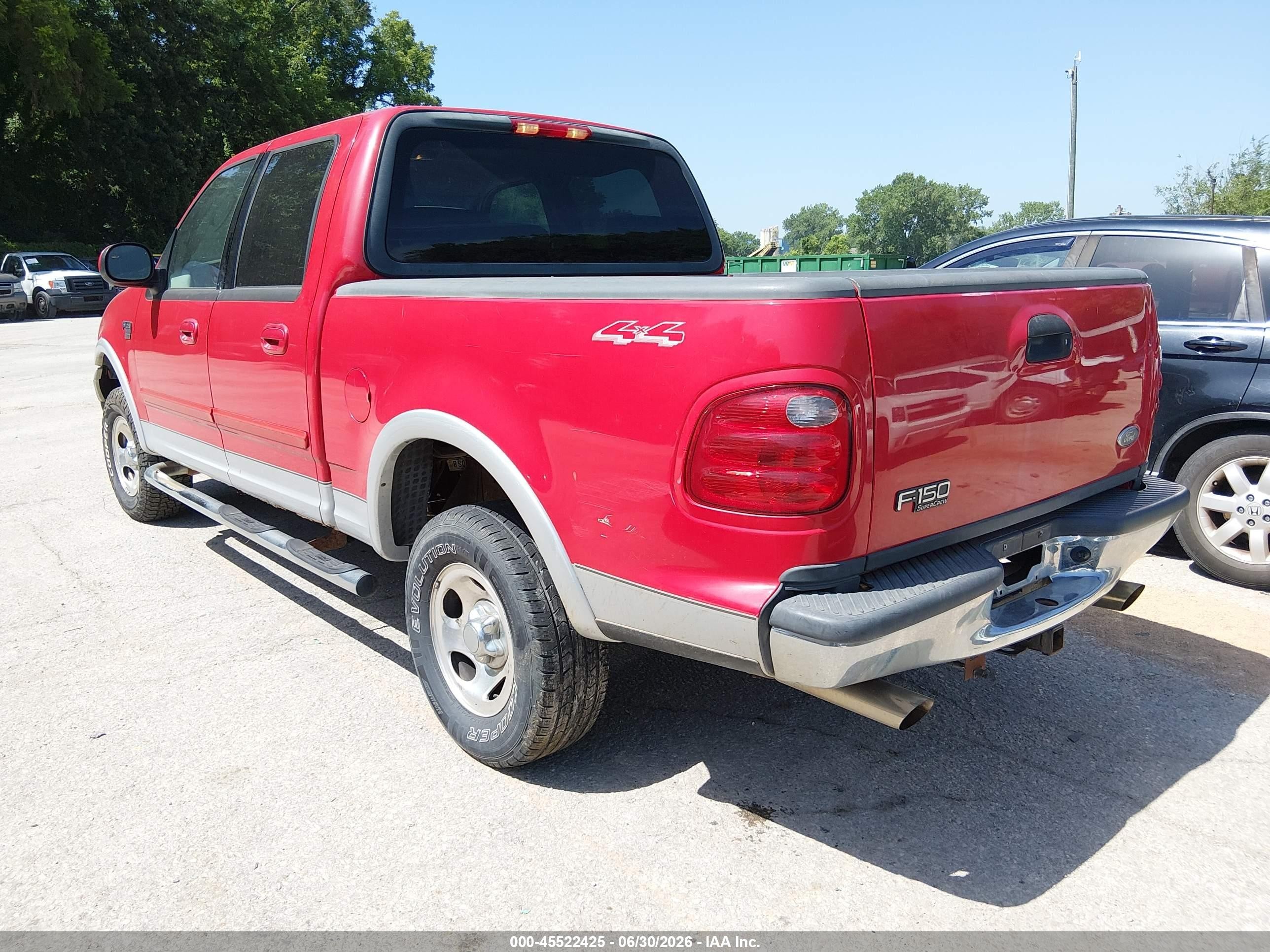 2003 Ford F-150 Lariat/xlt Red vin: 1FTRW08L53KD65657