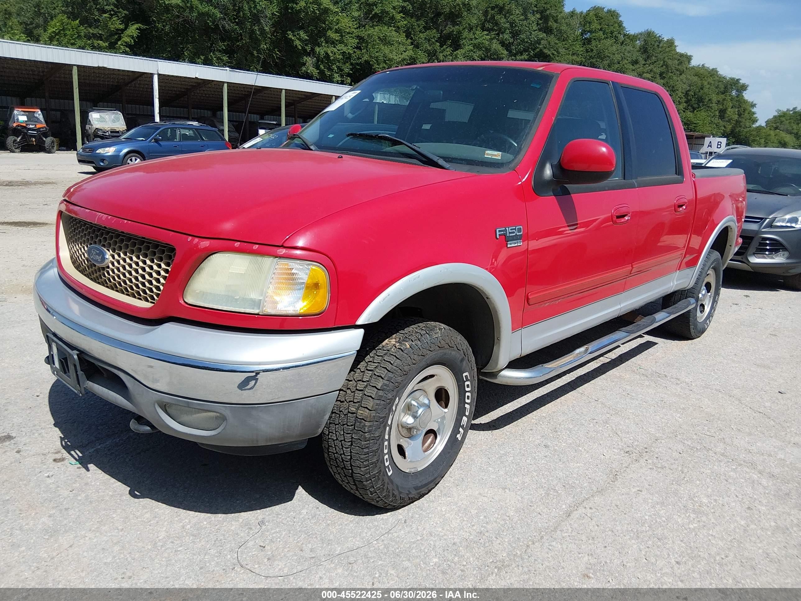 2003 Ford F-150 Lariat/xlt Red vin: 1FTRW08L53KD65657