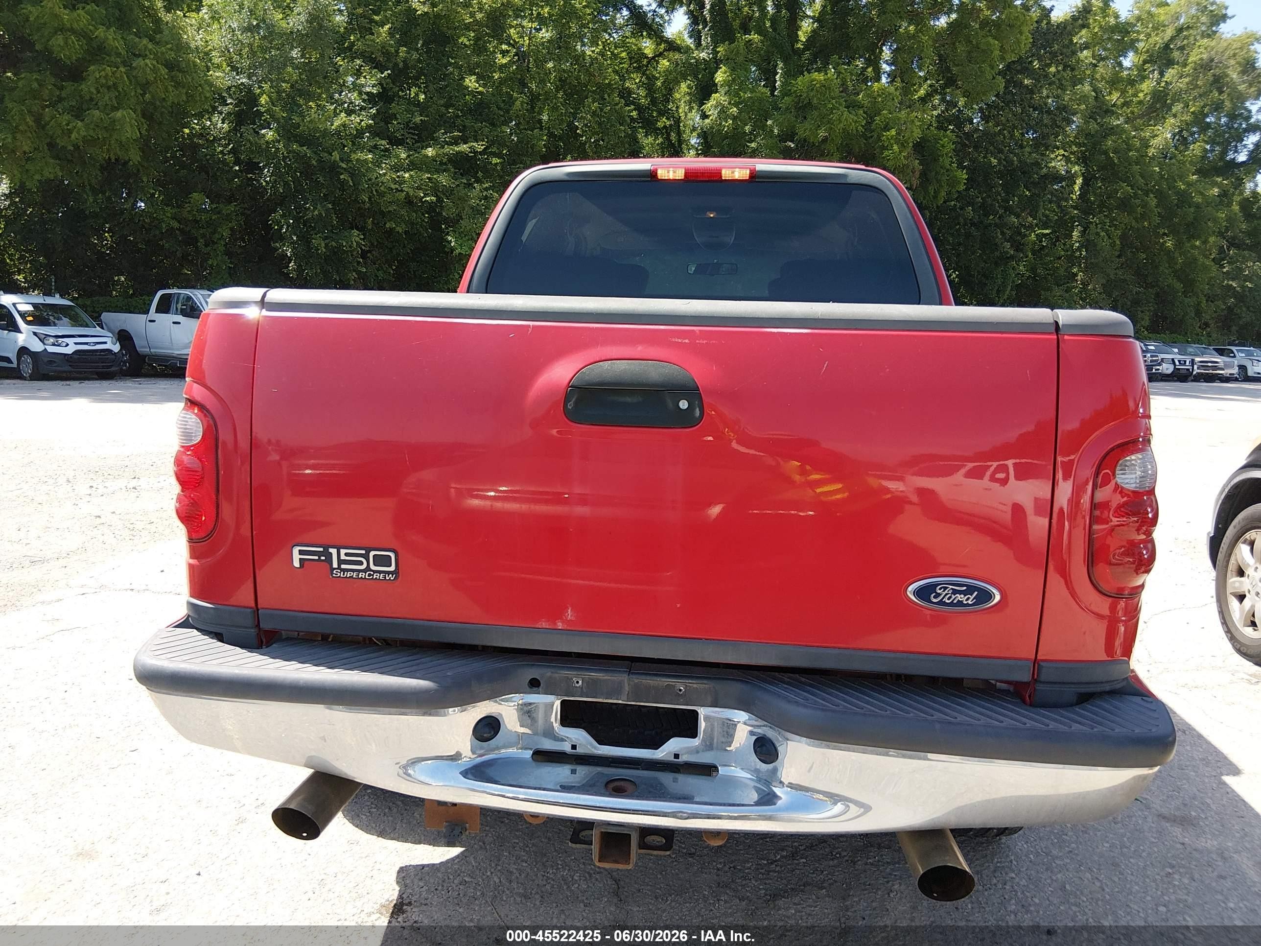 2003 Ford F-150 Lariat/xlt Red vin: 1FTRW08L53KD65657