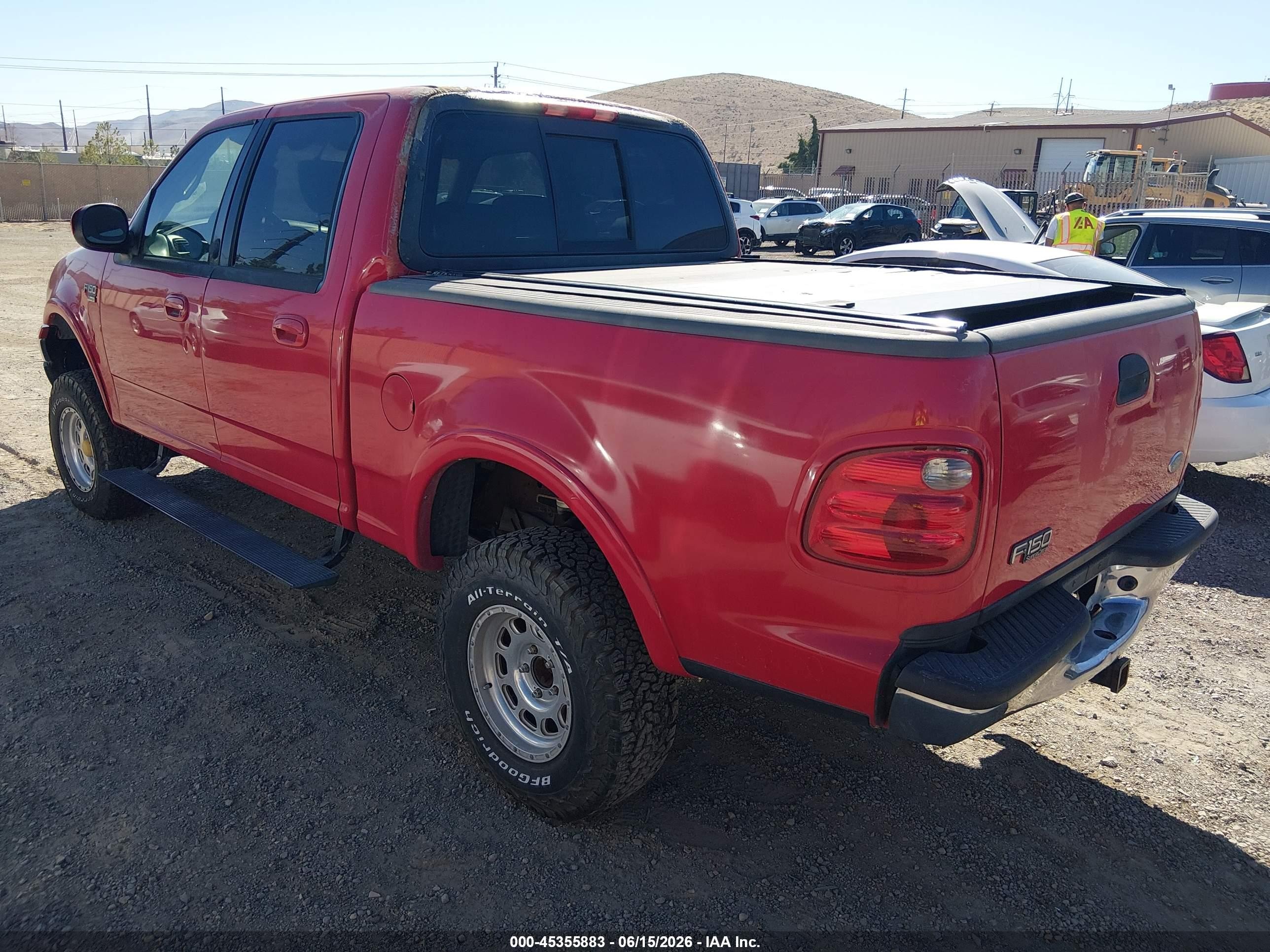2001 Ford F-150 King Ranch Edition/lariat/xlt Red vin: 1FTRW08L61KB56778