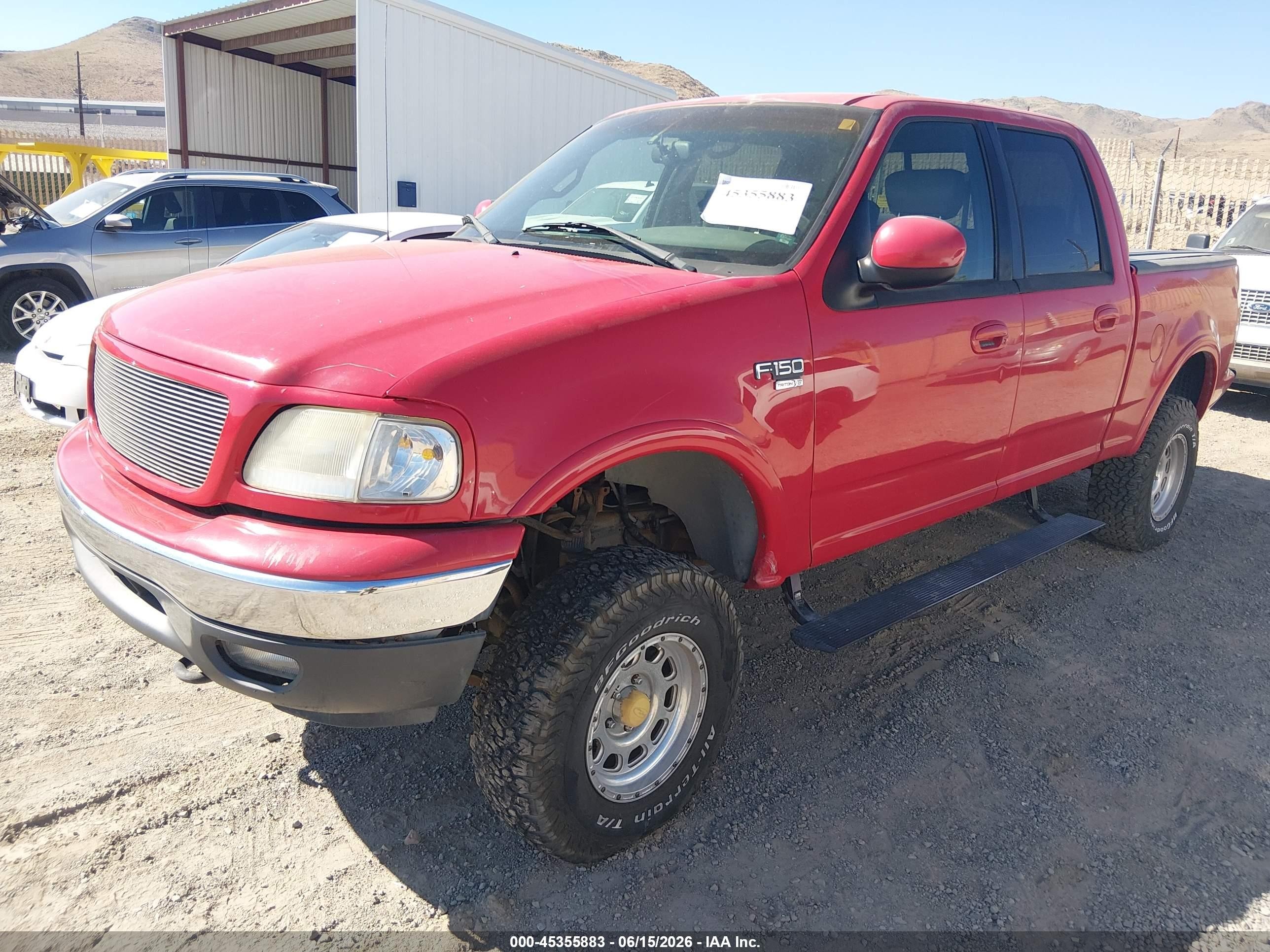 2001 Ford F-150 King Ranch Edition/lariat/xlt Red vin: 1FTRW08L61KB56778