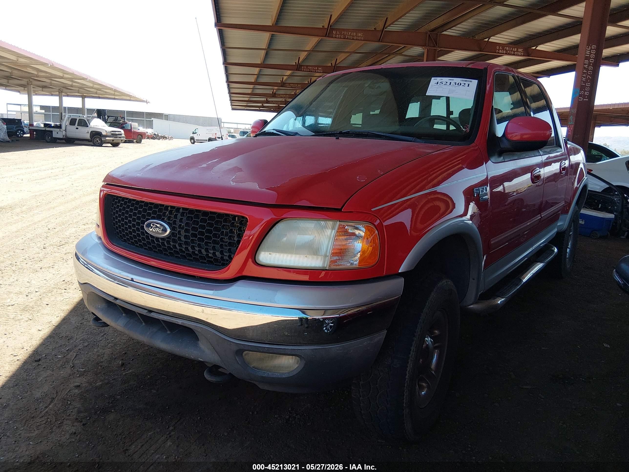 2001 Ford F-150 King Ranch Edition/lariat/xlt Red vin: 1FTRW08L61KC48912