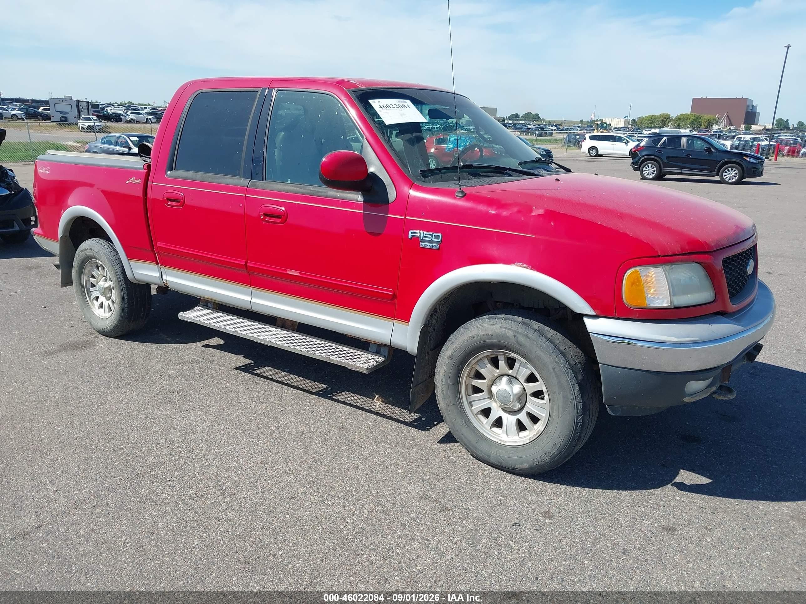 2001 Ford F-150 King Ranch Edition/lariat/xlt Red vin: 1FTRW08L61KD70380