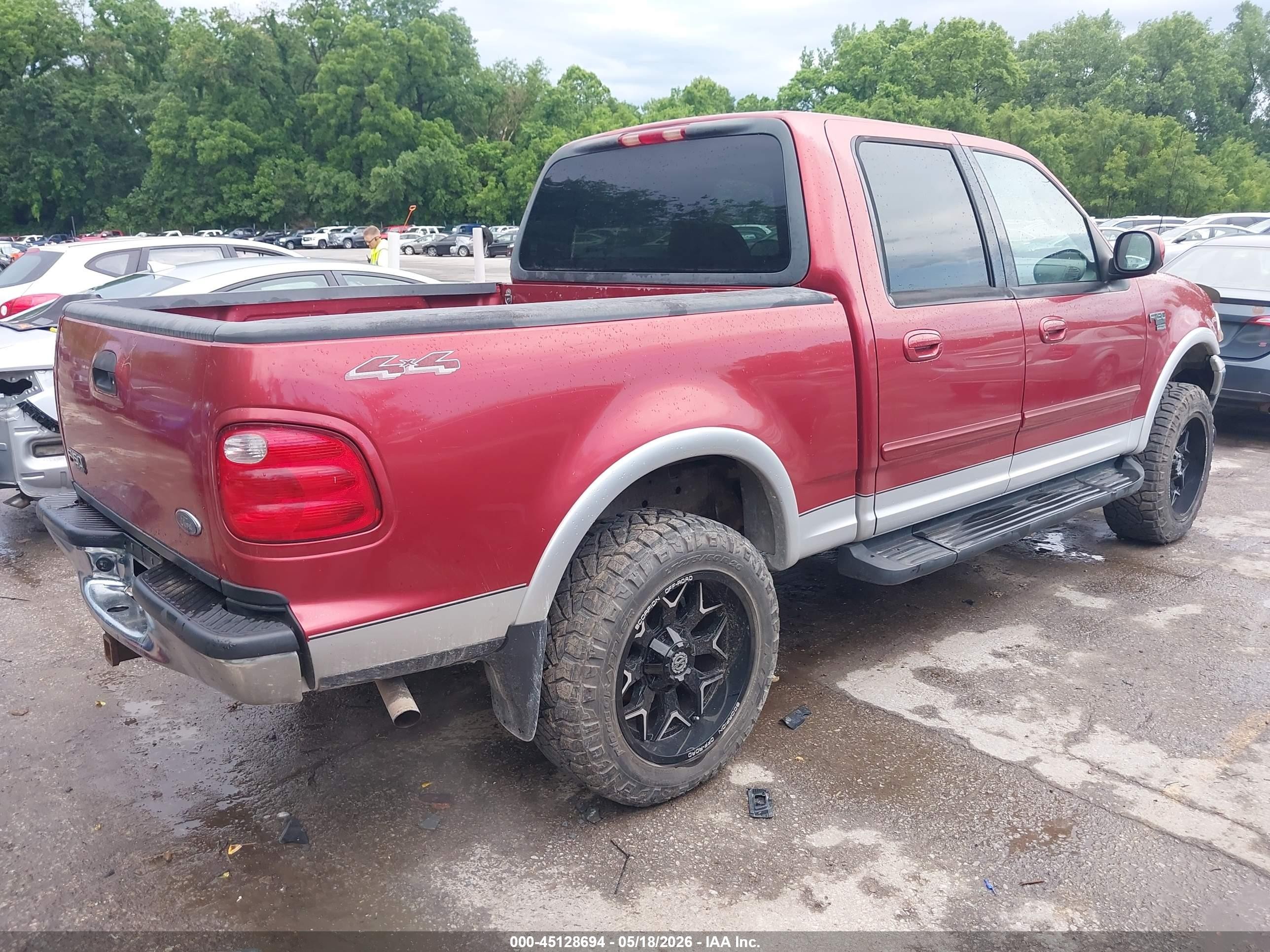 2001 Ford F-150 King Ranch Edition/lariat/xlt Red vin: 1FTRW08L61KE00977
