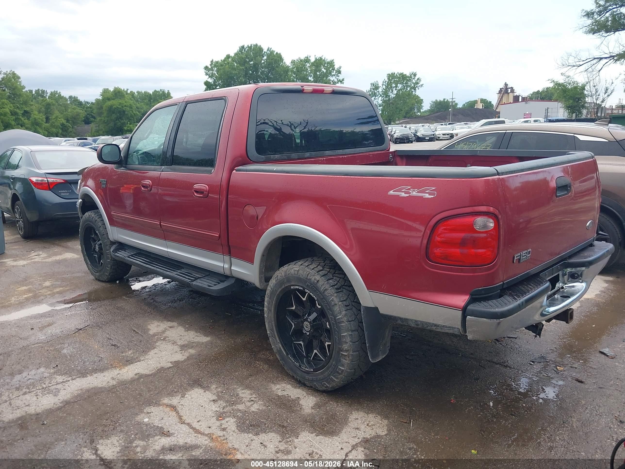2001 Ford F-150 King Ranch Edition/lariat/xlt Red vin: 1FTRW08L61KE00977