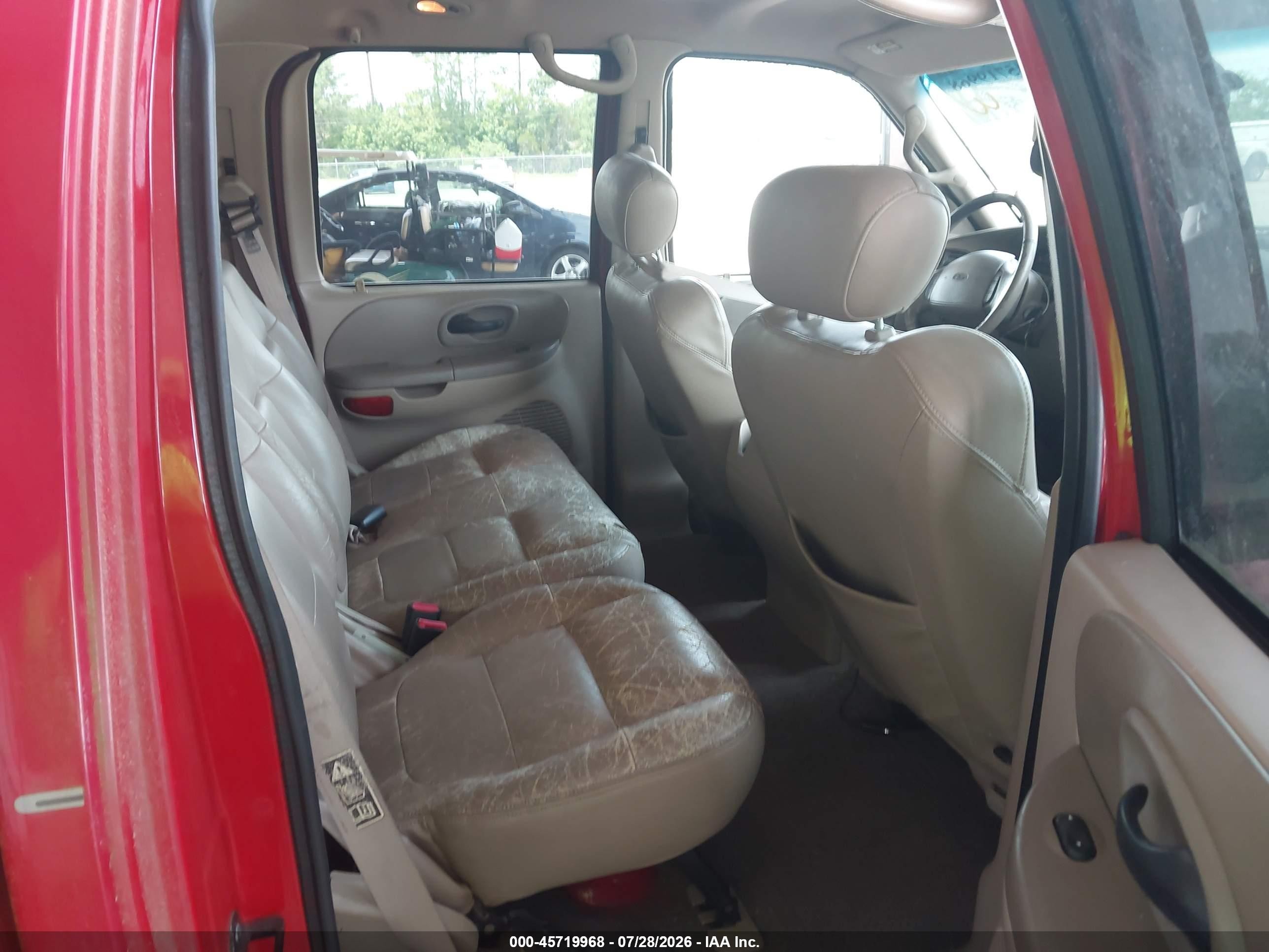 2001 Ford F-150 King Ranch Edition/lariat/xlt Red vin: 1FTRW08L61KF68201